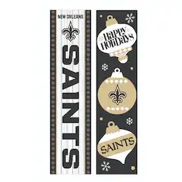 Evergreen Enterprises - New Orleans Saints 47" Double Sided Christmas Leaner Fan Sign - Multicolor