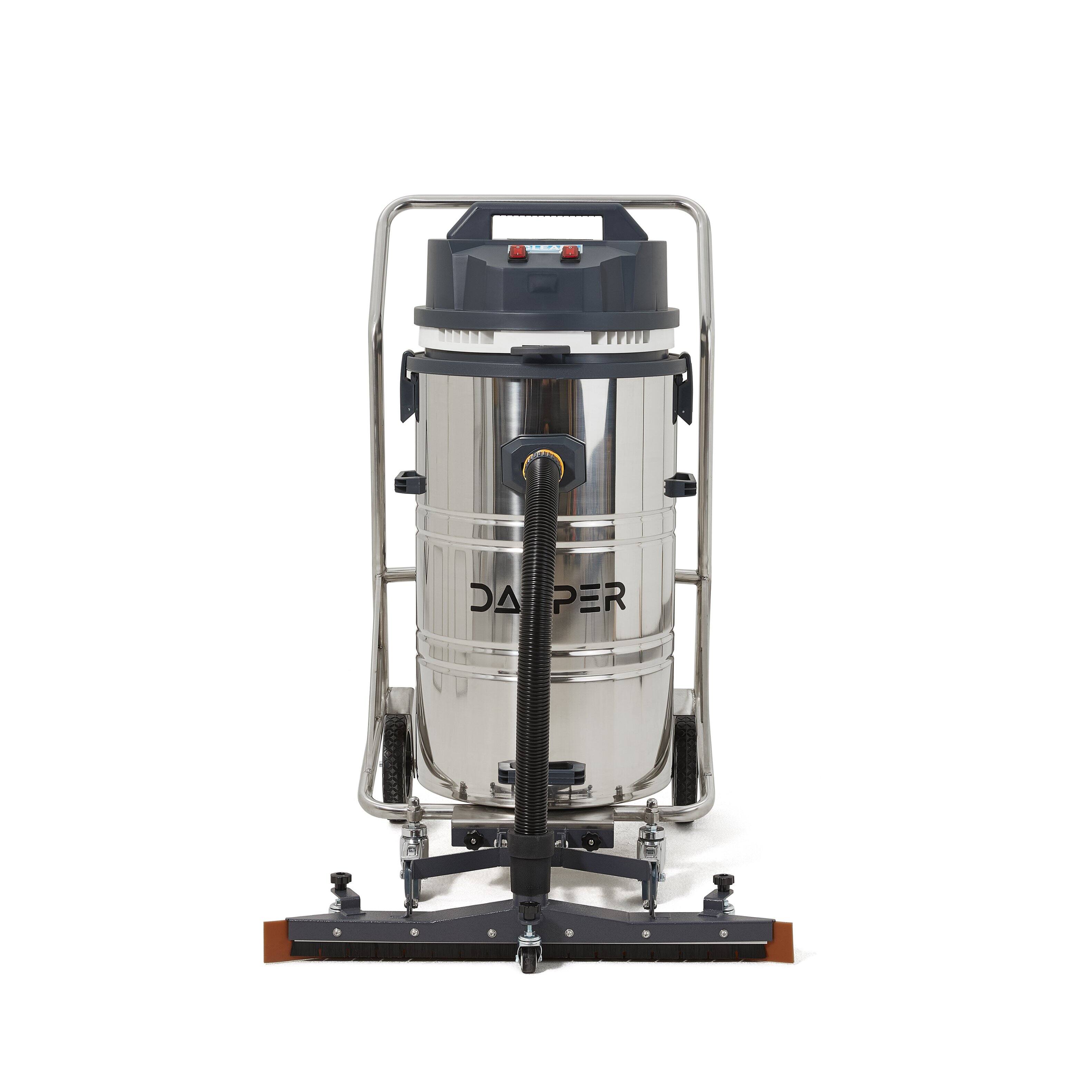 Angle. Dapper Supply - Dapper Supply 21 Gallon Heavy Duty Industrial Wet Dry Vacuum Dual Motor 33 HP 222 CFM 120V 20A Plug - Silver.