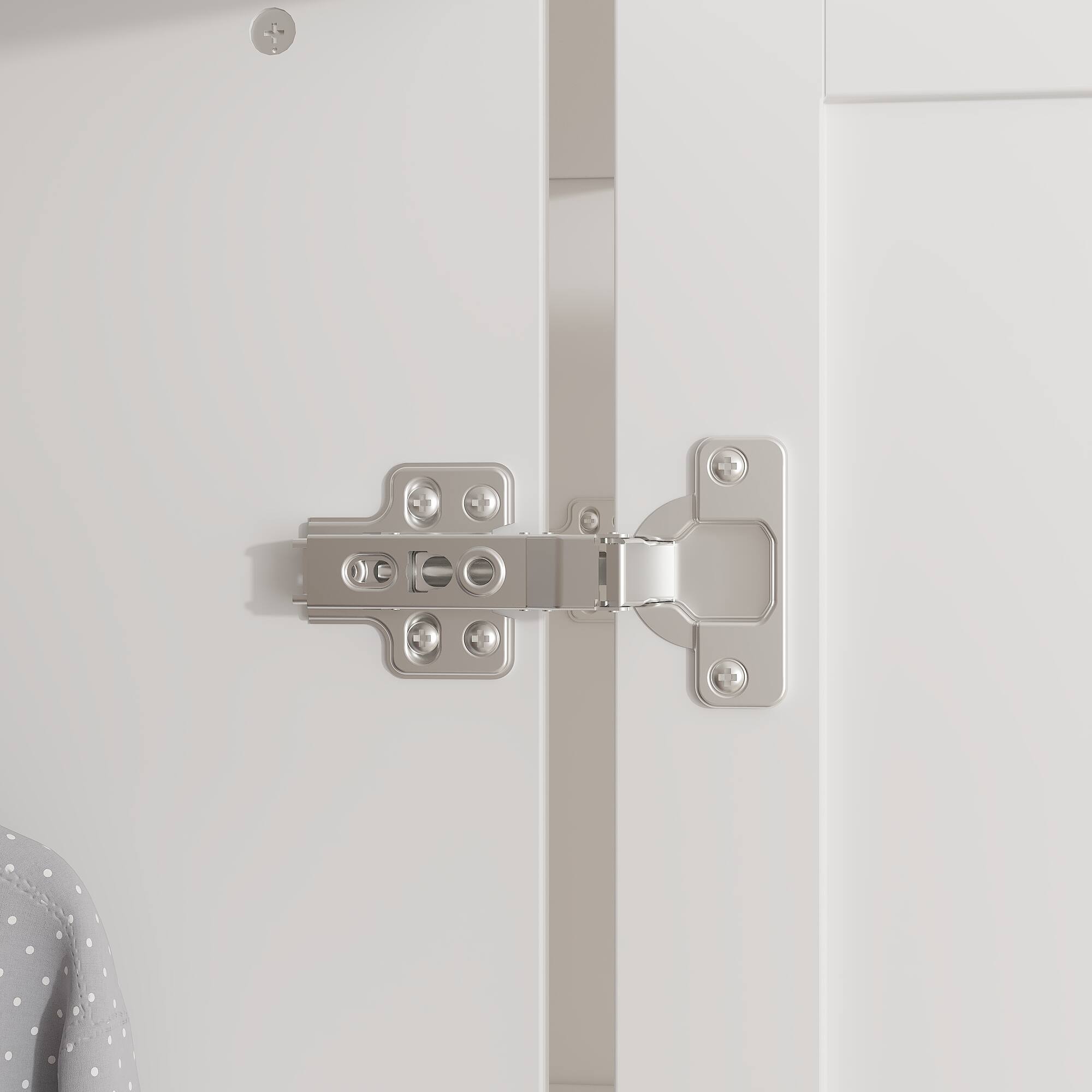 Alt View 4. FUFU & GAGA - FUFU&GAGA Freestanding Wardrobe with Textured Finish & Solid Wood Legs Armoires - Spacious Storage for Bedroom - White.