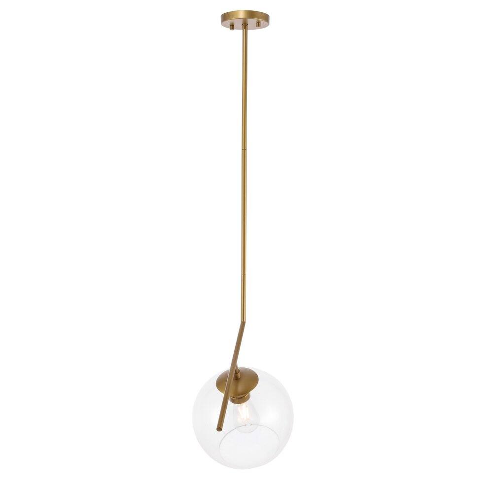 Alt View 4. Living District - Ryland 1 Light Brass And Clear Glass Pendant - Brass And Clear Glass.