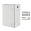 Front. VEVOR - Metal Electrical Enclosure, 24 x16 x12 in, Wall-Mounted Junction Box in Carbon Steel, IP66 Weatherproof - Gray White.