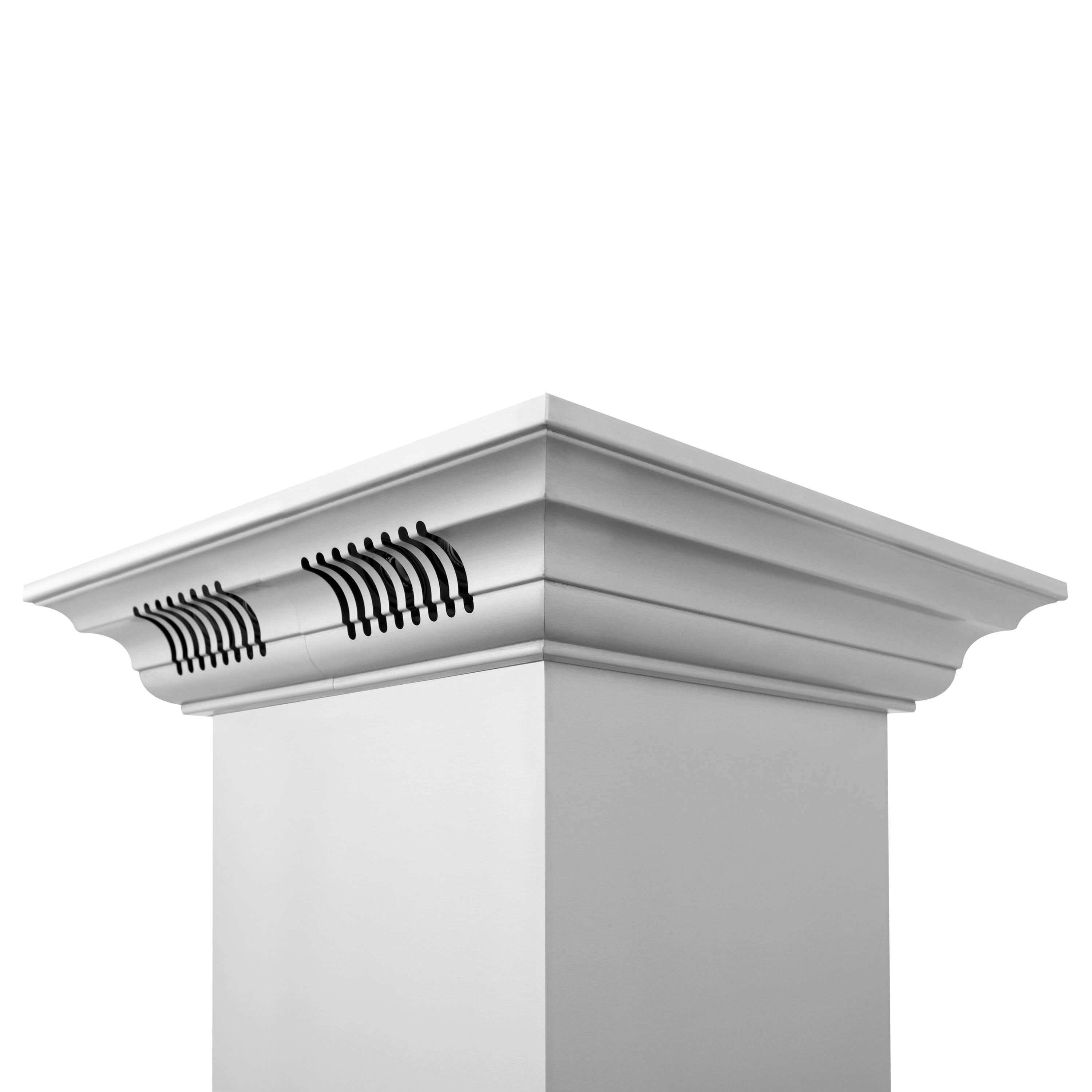 Alt View 3. ZLINE - 30 in. ZLINE CrownSound™Ducted Vent Island Mount Range Hood in Stainless Steel with Built-in Bluetooth Speakers - Stainless steel.