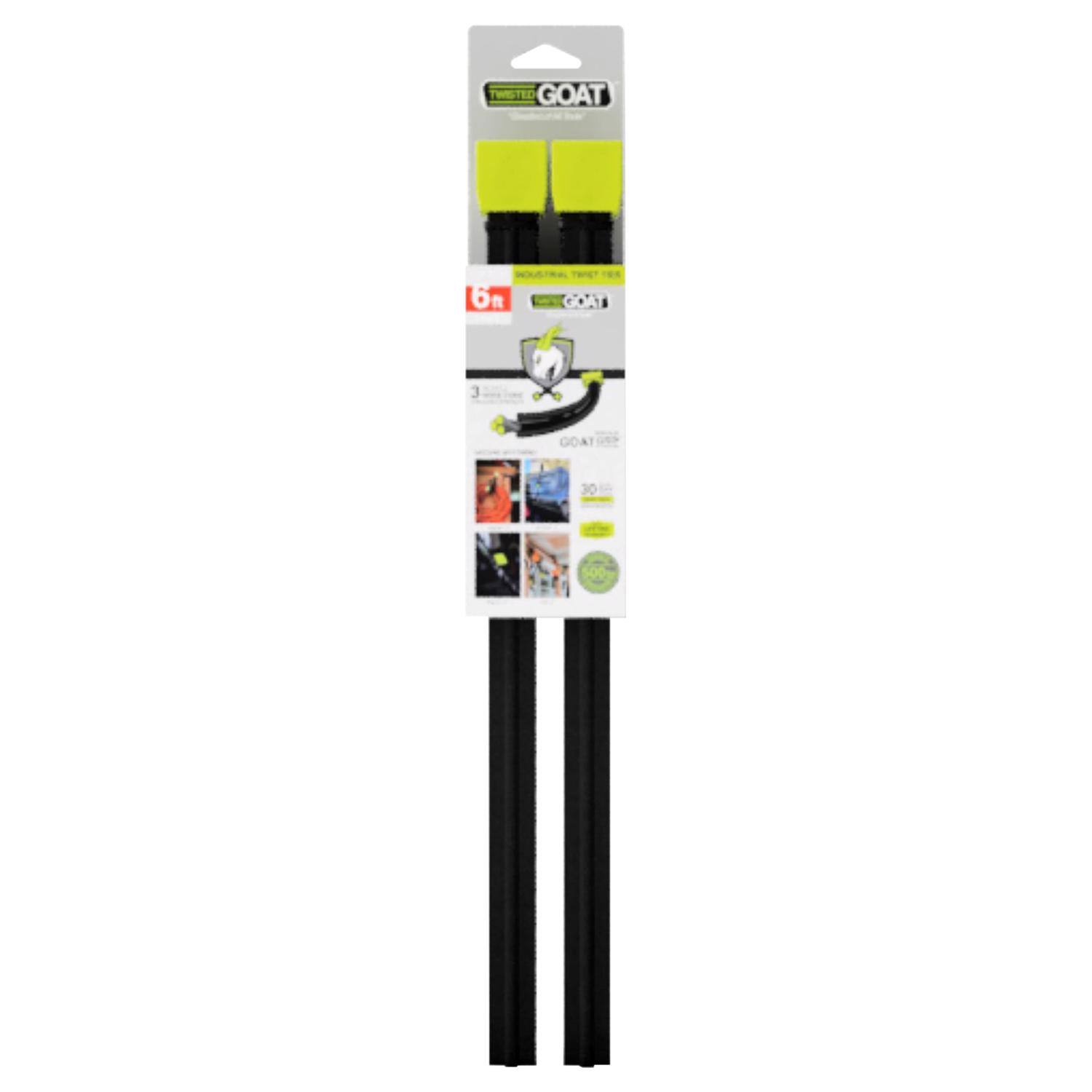 Twisted Goat - 72 in. L Black Twist Ties 2 pk