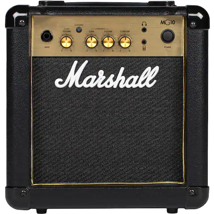 CHANNEL
CLEAN VOLUME
OVERDRIVE GAIN
VOLUME
CONTOUR
MG10
INPUT
POWER
Marshall