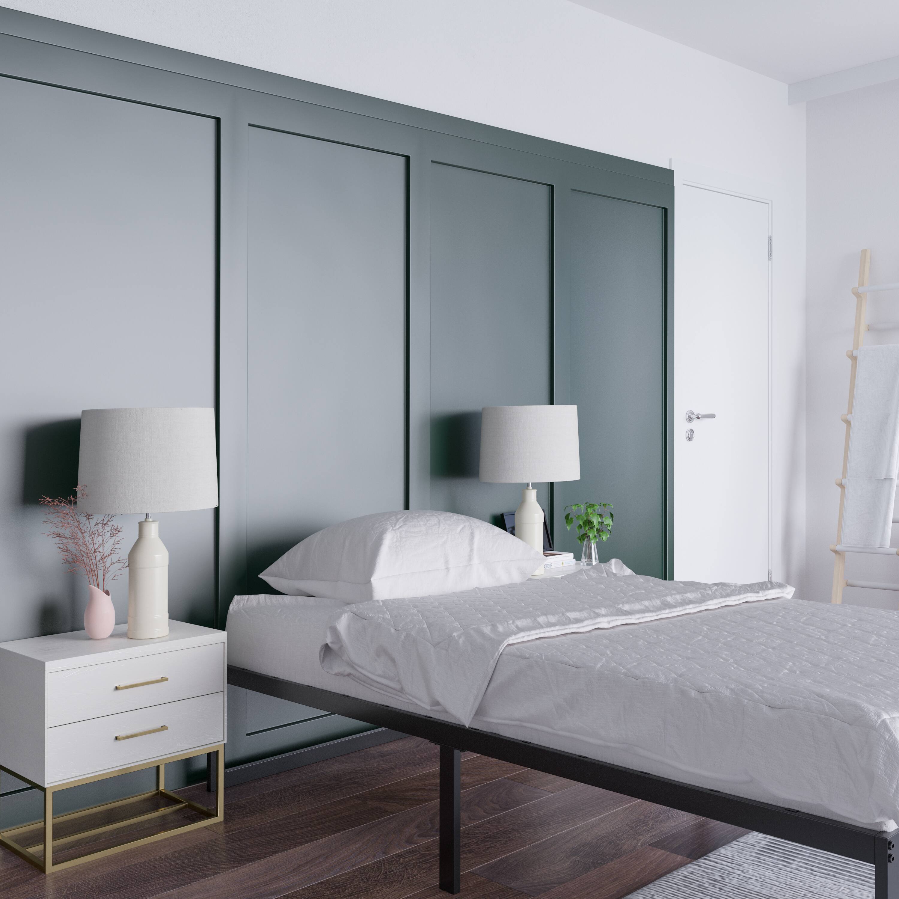 Alt View 3. Emma + Oliver - 14 Inch Twin Metal Platform Bed Frame/Steel Slat Support/No Box Spring Needed - Black.