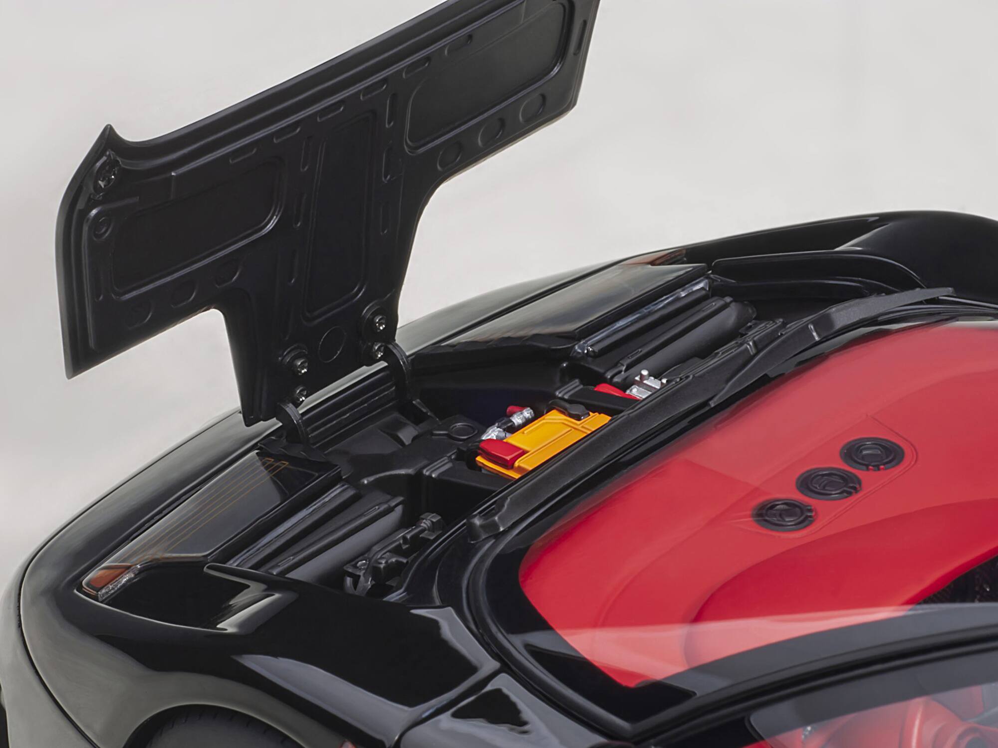 Alt View 2. Autoart - Bugatti EB110 SS Super Sport Nero Vernice Black with Red Interior and Silver Wheels 1/18 Model Car by Autoart.