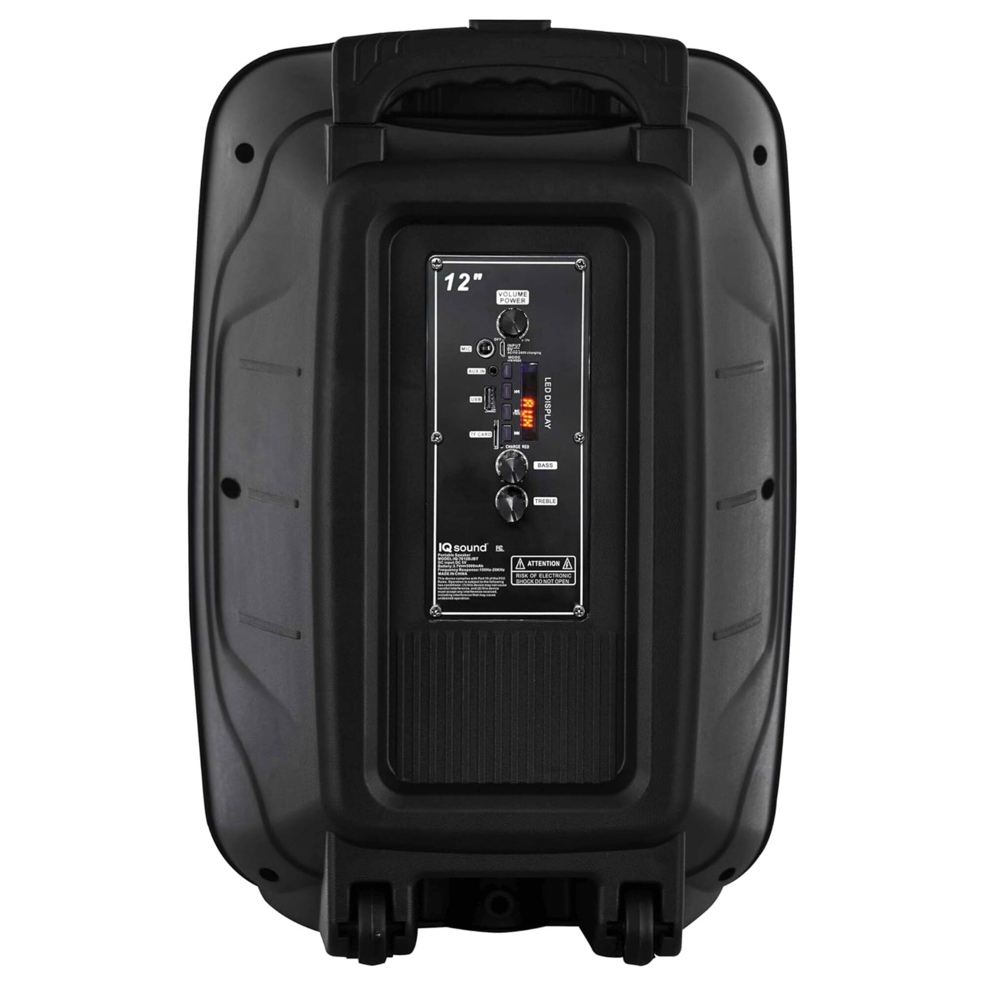12"  
IQ sound  
LED DISPLAY  
VOLUME POWER  
ATTENTION  
IQ sound