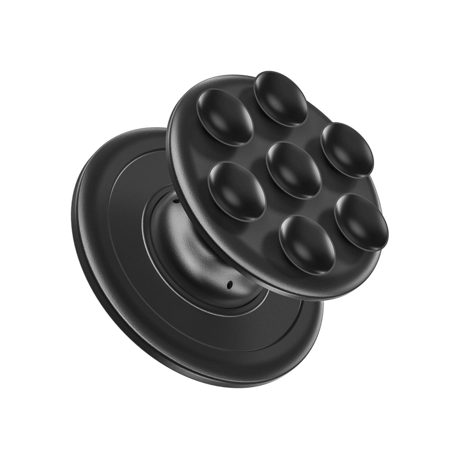 Left. Topteng - MagSafe Phone Grip – Silicone Suction Cup Stand, Strong Magnet, One-Handed Operation, Fit for iPhone 12-17 Series - Black.