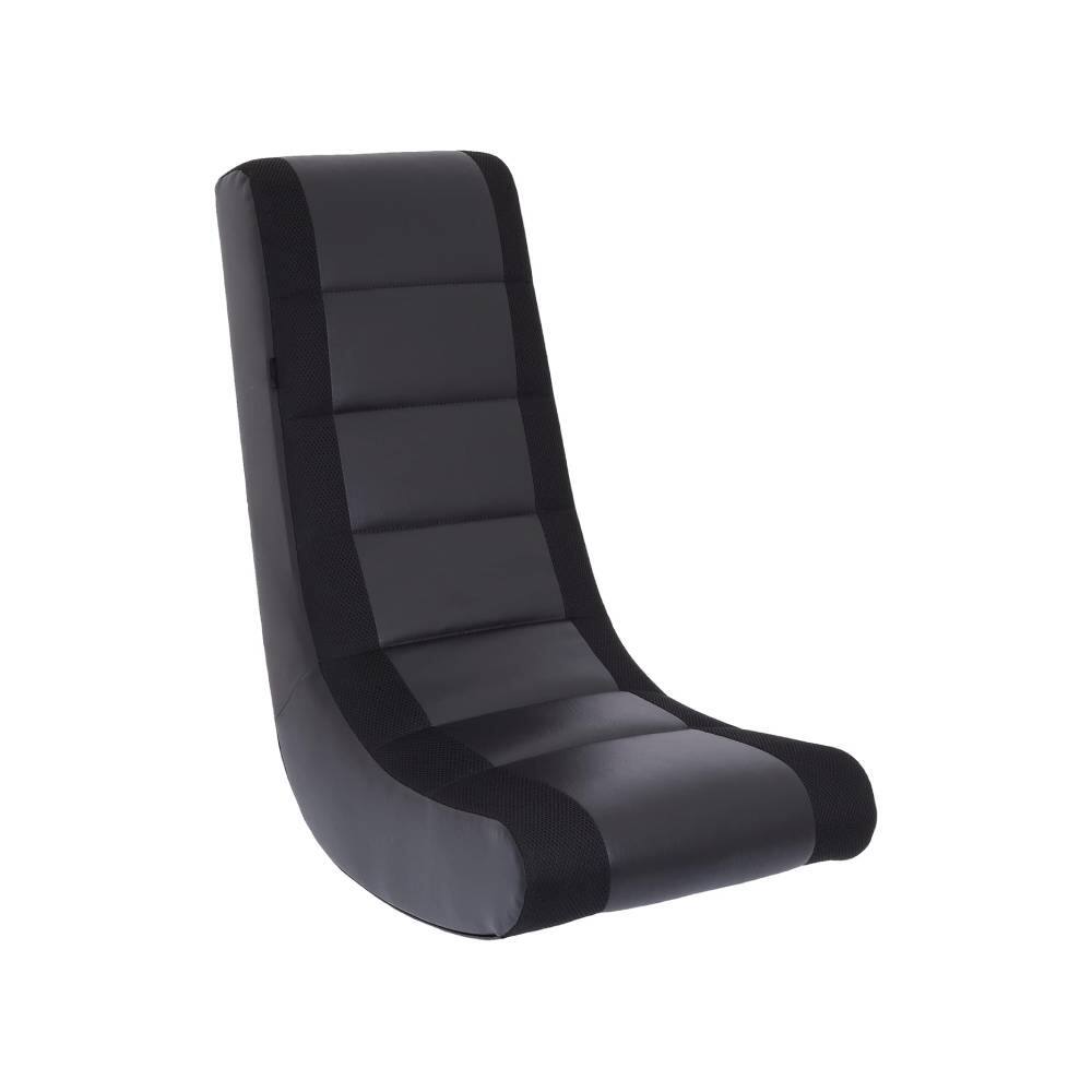 Front. Refined Abode Design - CLASSIC VIDEO ROCKER FLOOR GAMING CHAIR - Black.