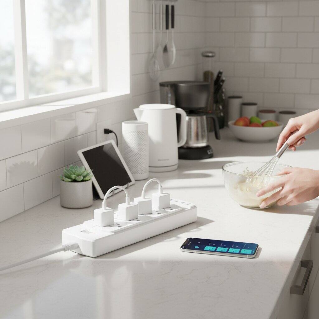 Back. Dazzed Corner - Power Strip,Surge Protector,5FT Flat Plug Extension Cord - White.