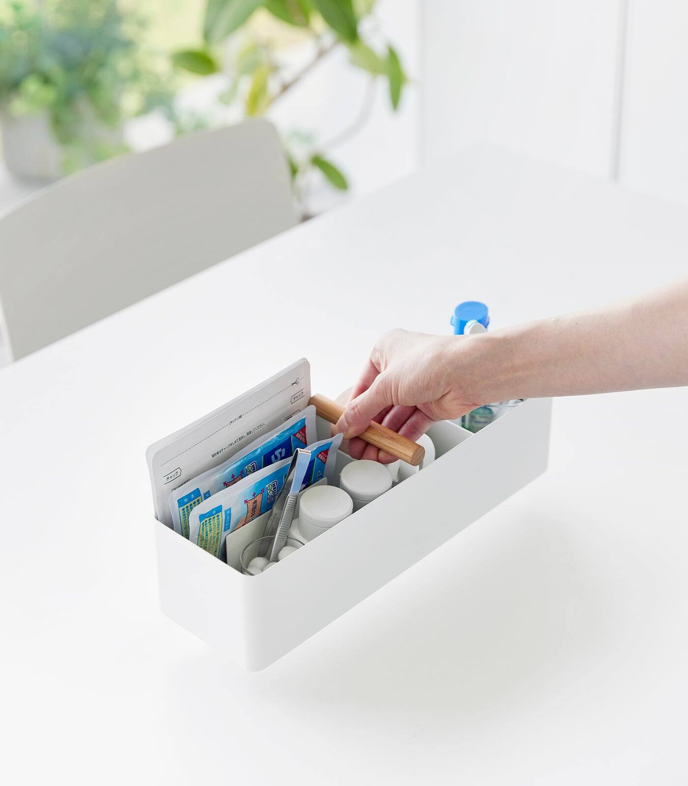 Alt View 3. Yamazaki Home - Slim Storage Box - Steel + Wood.