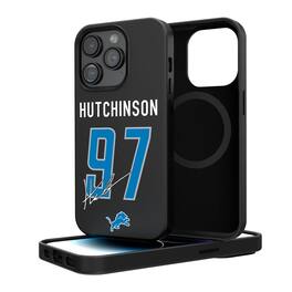 Keyscaper - NFL - Aidan Hutchinson Detroit Lions iPhone Magnetic Bump Case - 15 - Black