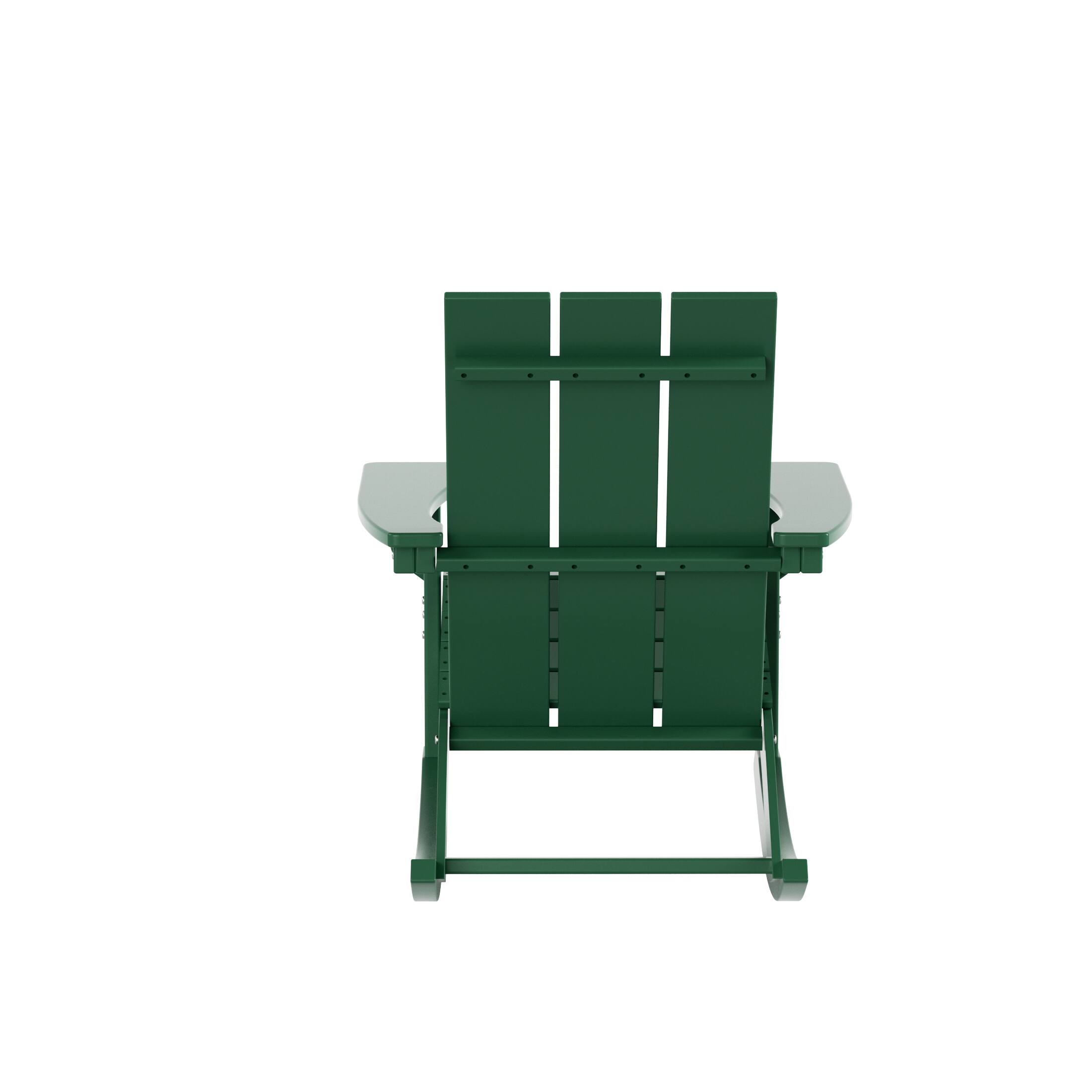 Alt View 2. WestinTrends - WestinTrends Ashore Outdoor Patio Modern Adirondack Rocking Chair - Dark Green.