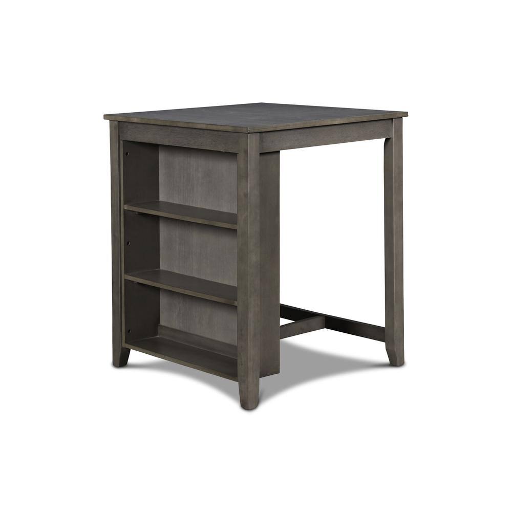 Alt View 2. New Classic Furniture - Furniture Gia Solid Wood Counter Table 2 Chairs in Gray - Gray.