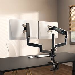 Eureka Ergonomic - Adjustable Gas Spring Dual Monitor Desk Mount for Screens 13"-32" - Black