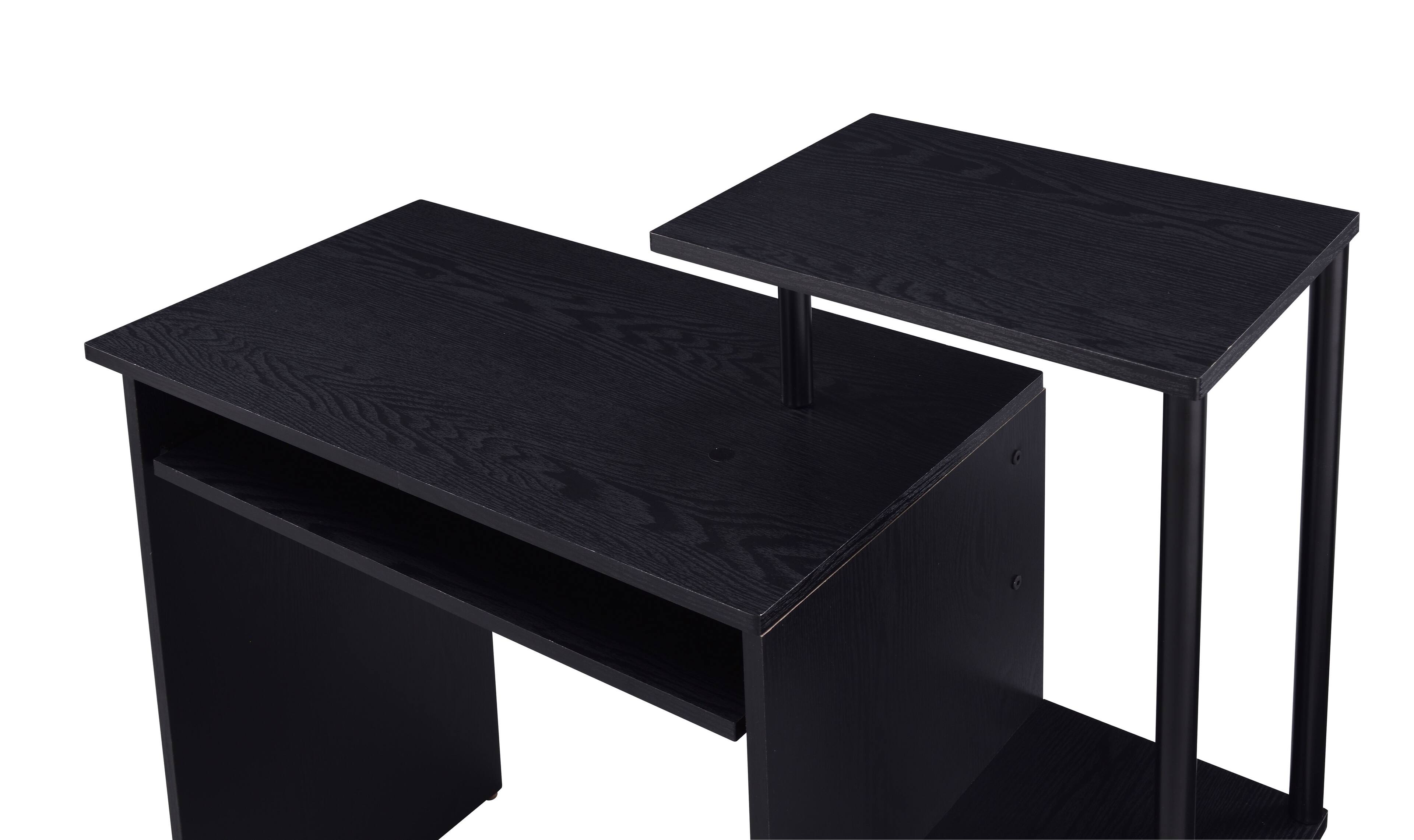 Alt View 3. TinyHomie - Lyphre Black Finish Computer Desk - Black.