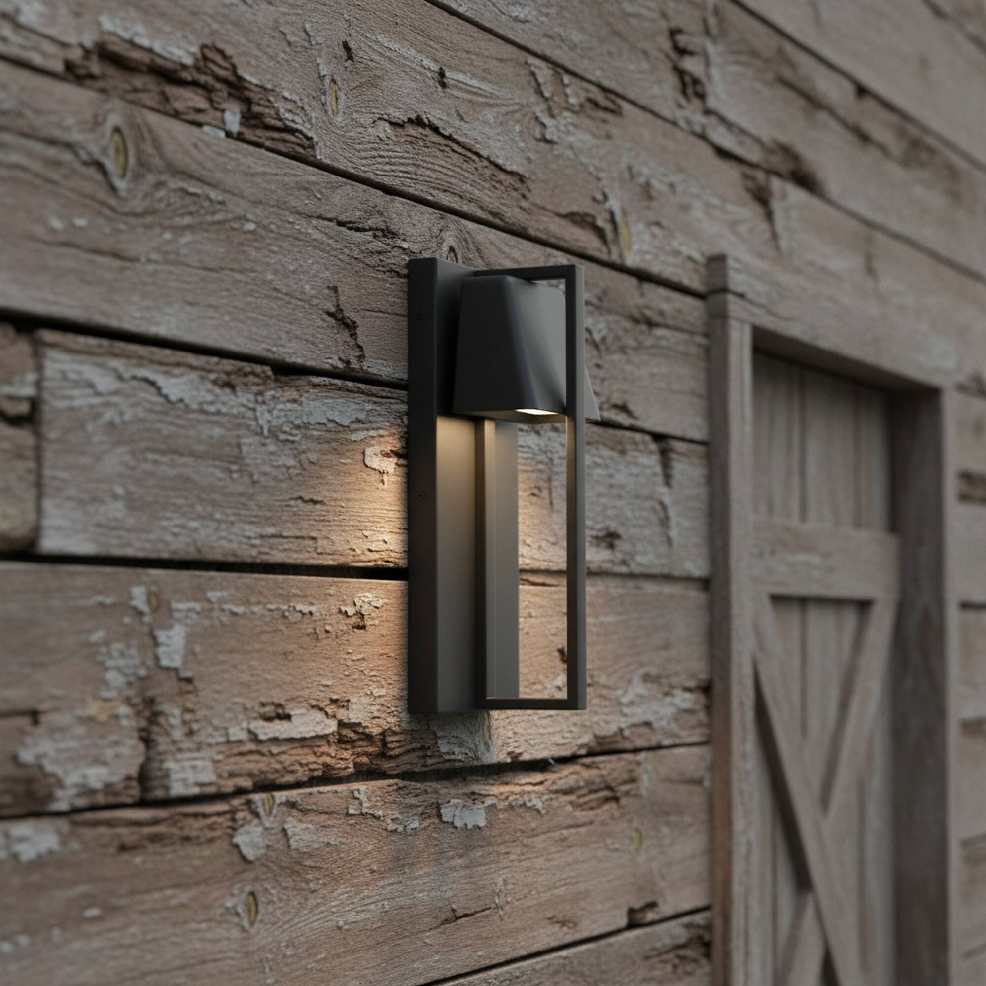 Alt View 2. Umeiluce - LED Outdoor Wall Sconces Waterproof - Matte Black.