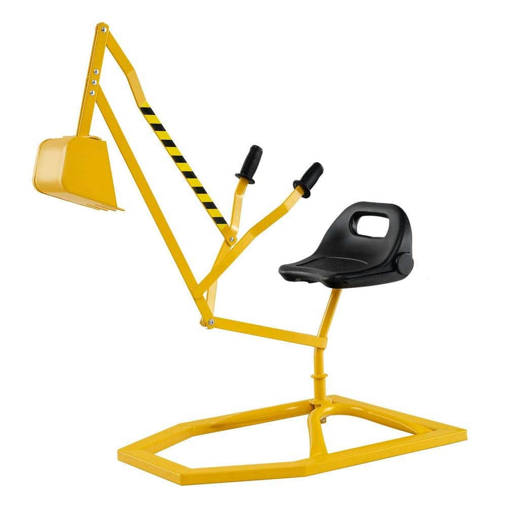 Resenkos - Sandbox Toy Digger with 2-Handed Controls & Flexible Shovel - Interactive Outdoor Play Tool for Kids - Yellow