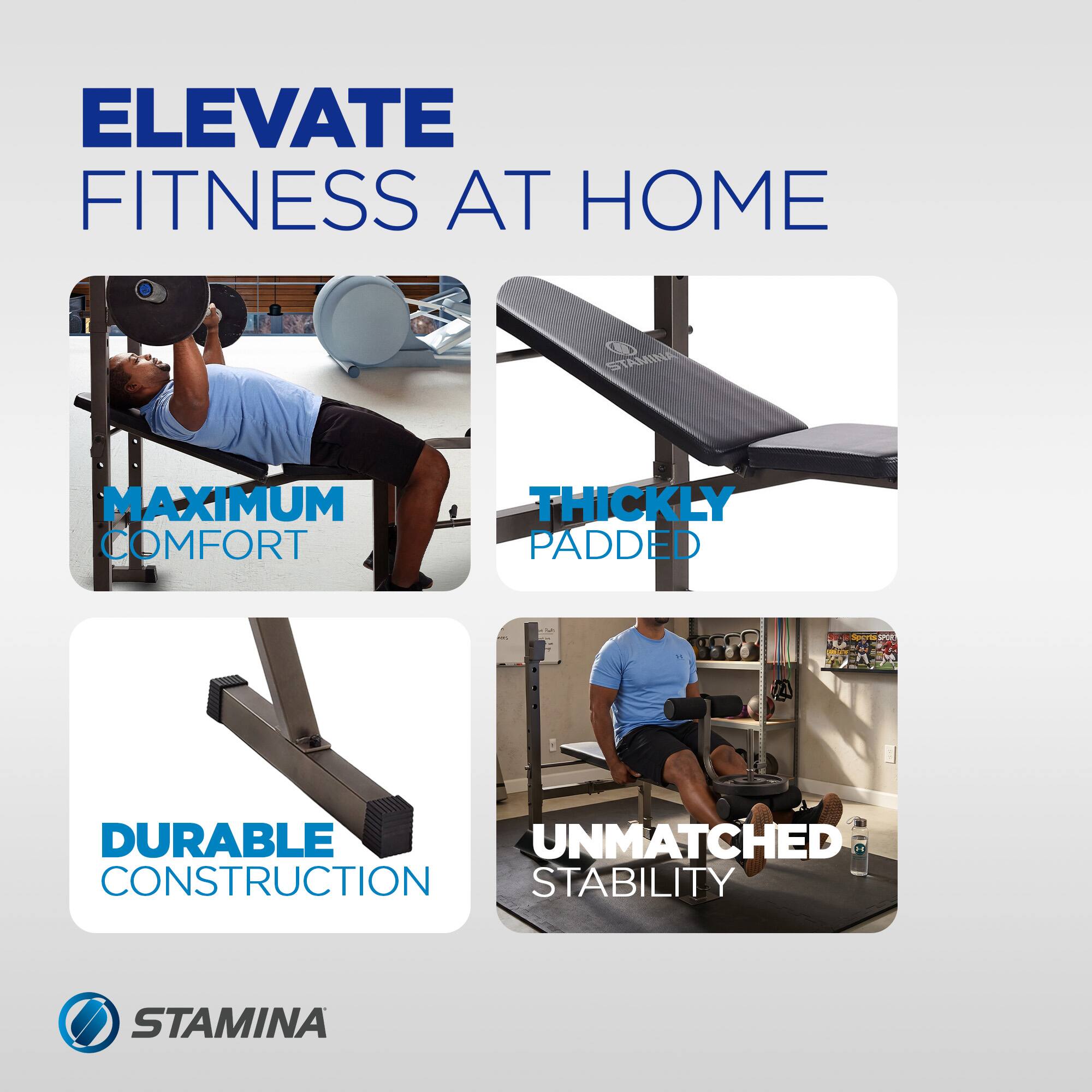 ELEVATE FITNESS AT HOME

- MAXIMUM COMFORT
- THICKLY PADDED
- DURABLE CONSTRUCTION
- UNMATCHED STABILITY

STAMINA