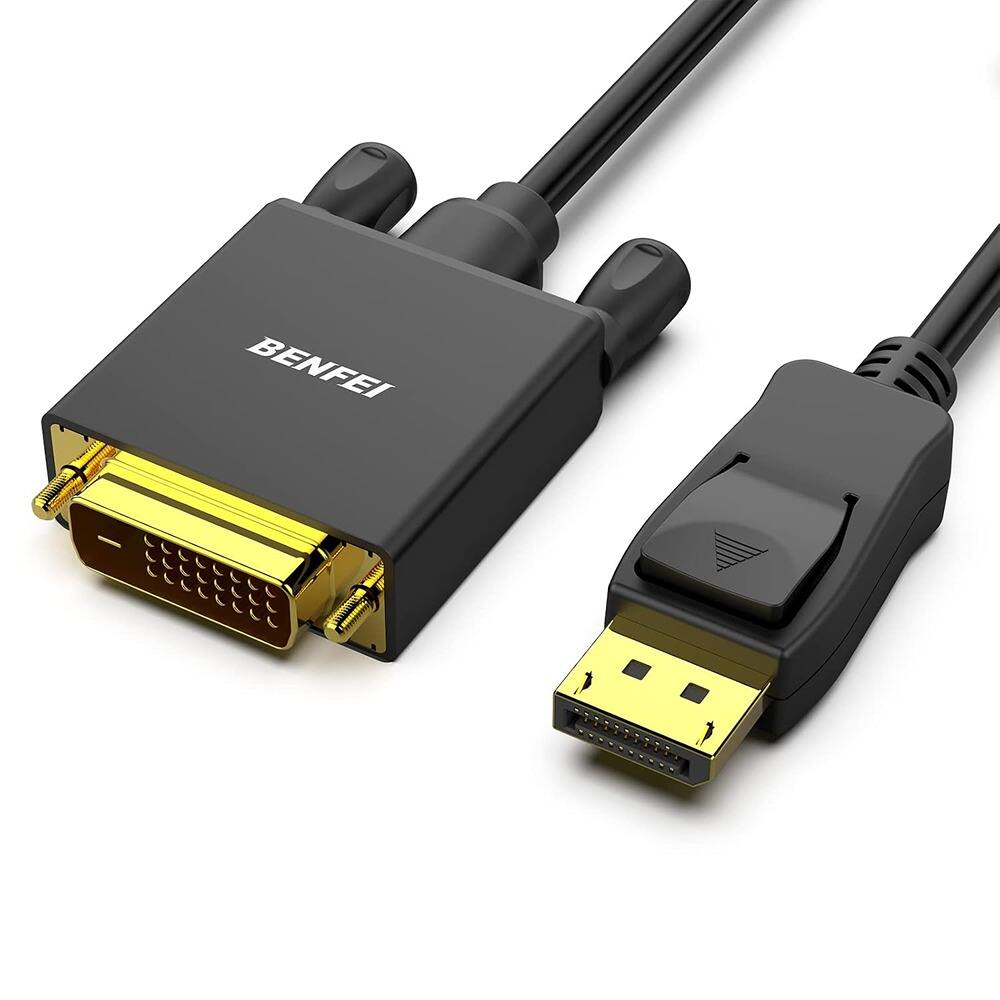 Front. PARKER SLATER - DisplayPort to DVI Cable 6ft – Male to Male, Gold-Plated, Black.