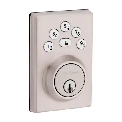 Front. Kwikset - Kwikset Powerbolt Satin Nickel Zinc Electronic Deadbolt.
