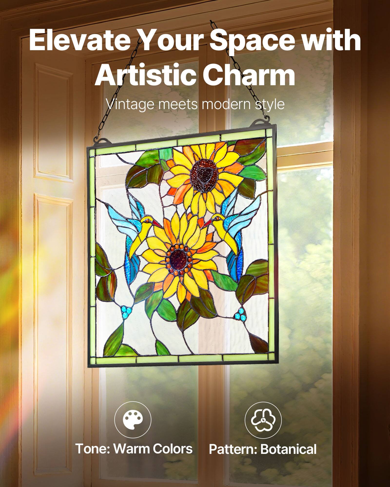 Elevate Your Space with Artistic Charm  
Vintage meets modern style  
Tone: Warm Colors  
Pattern: Botanical