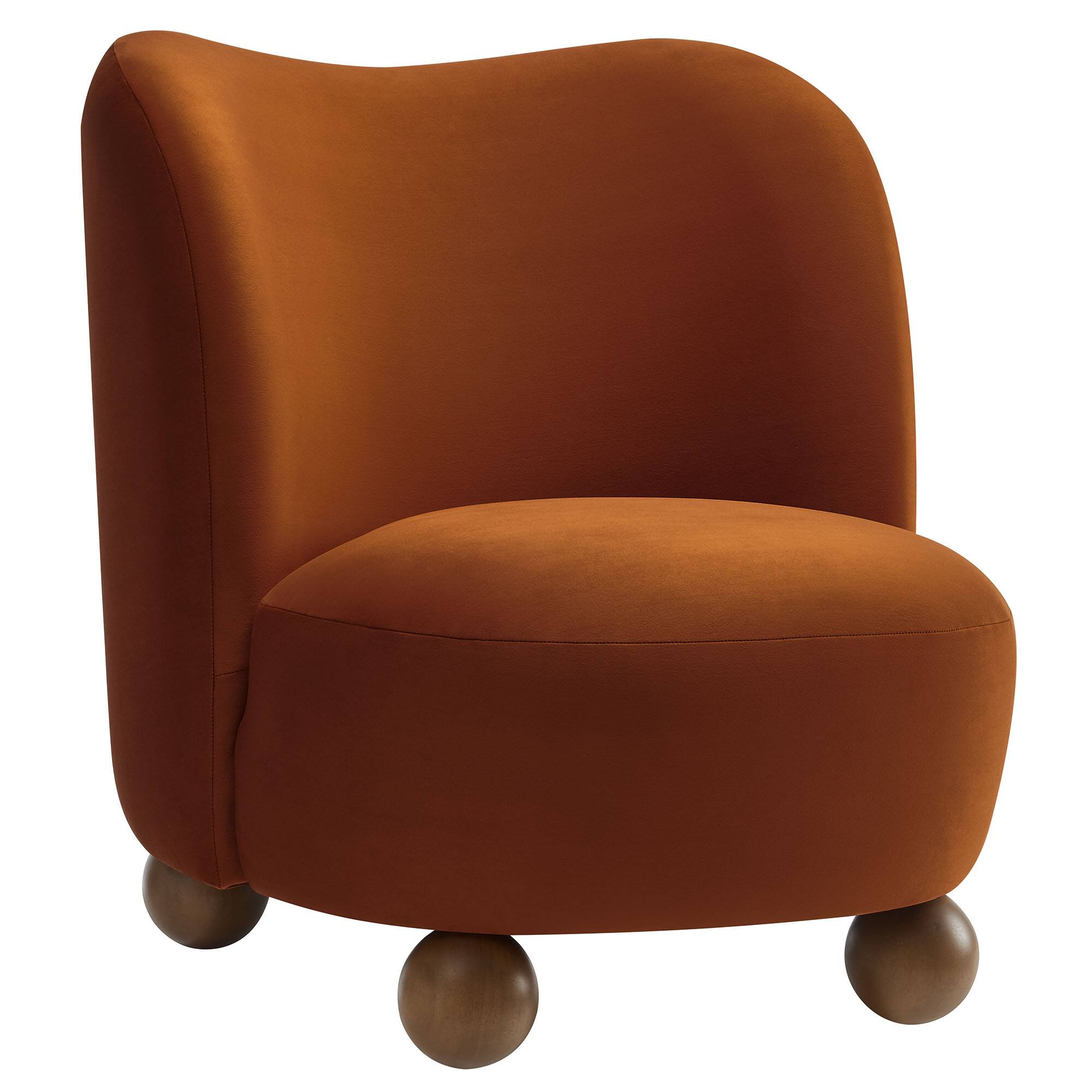 Angle. Modway - Monroe Performance Velvet Accent Chair by Modway - Rust Walnut.