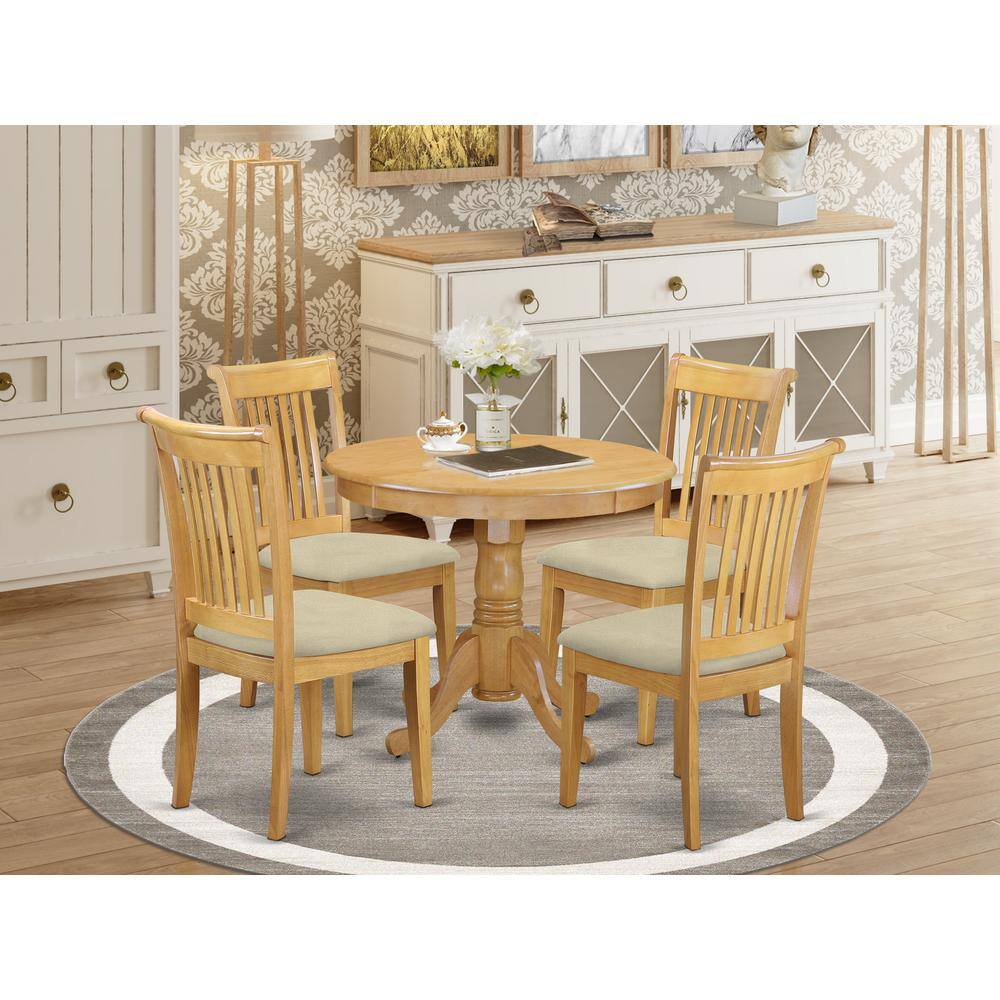 Left. East West Furniture - Dining Room Set Oak - Brown.