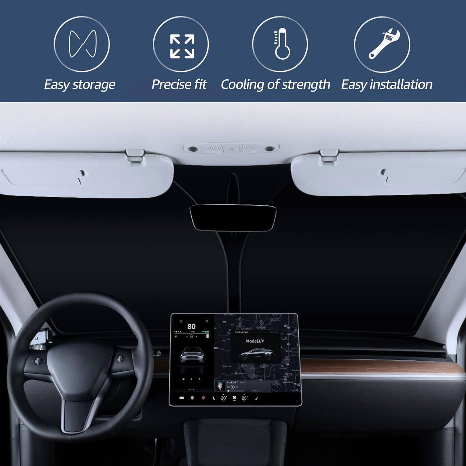 Easy storage  
Precise fit  
Cooling of strength  
Easy installation  

Model 3/Y  
20"