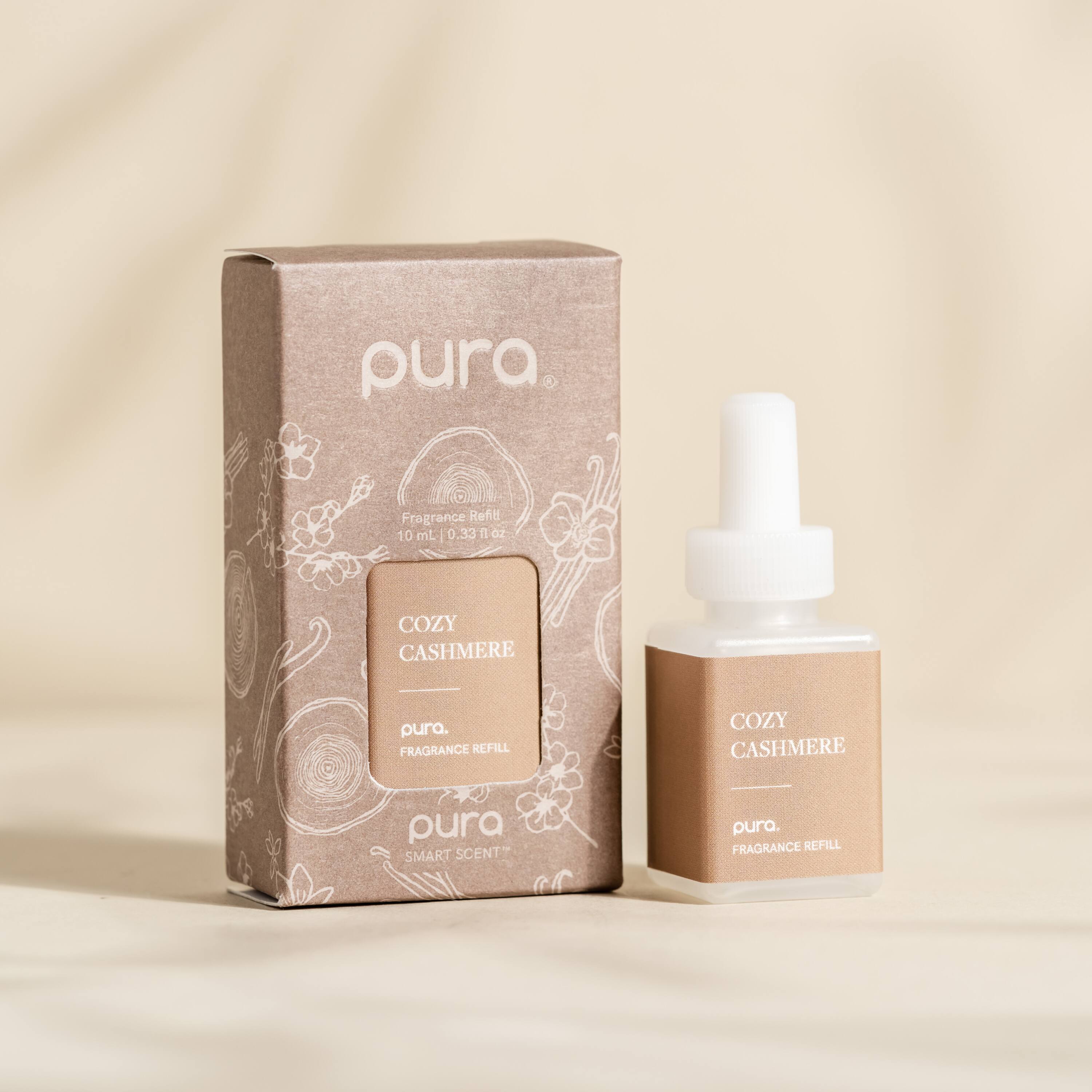 pura. Fragrance Refill 10 mL. 0.33 fl OZ COZY CASHMERE  
pura. FRAGRANCE REFILL COZY CASHMERE  
pura SMART SCENT  
pura. FRAGRANCE REFILL