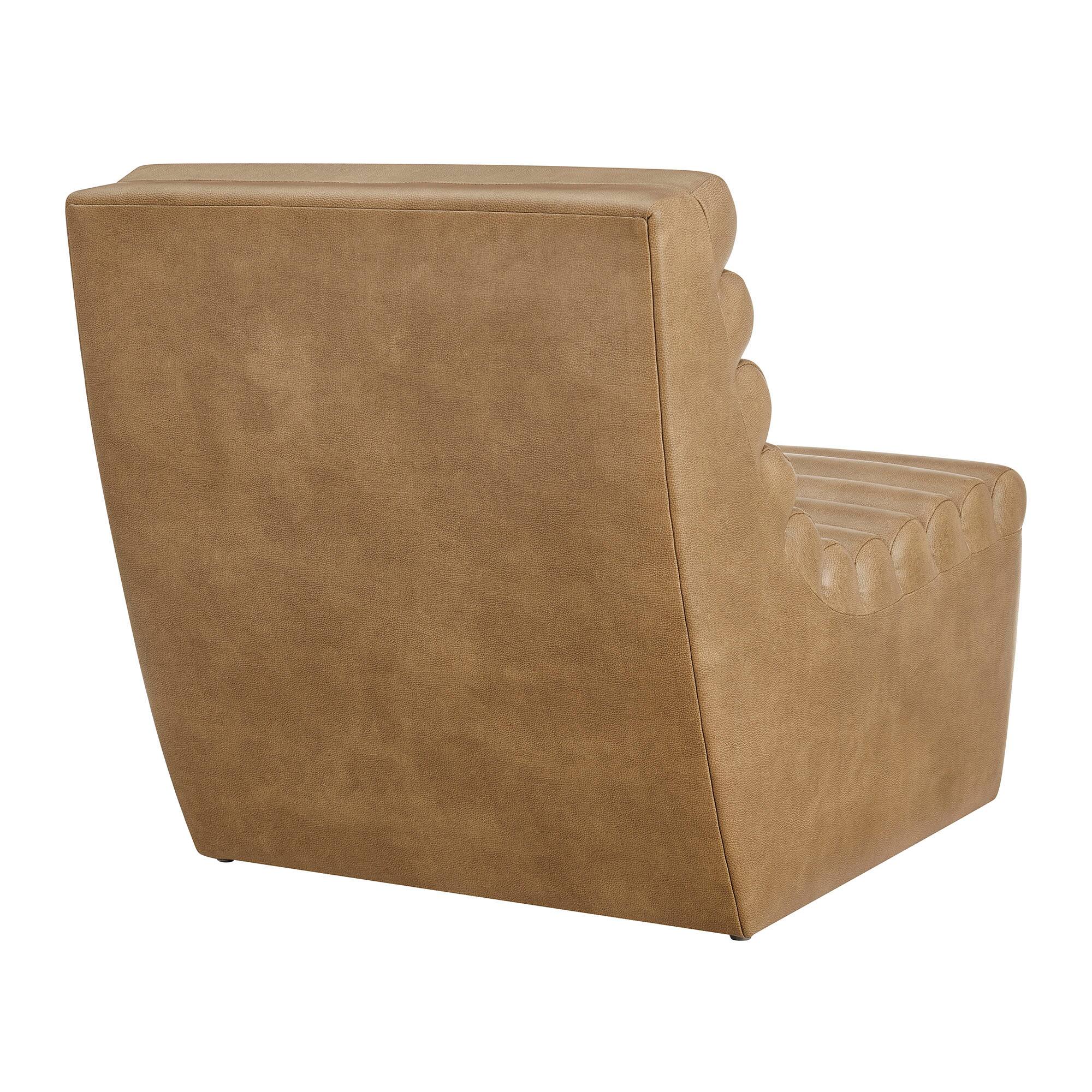 Alt View 3. Modway - Corbin Vegan Leather Armless Accent Chair by Modway - Toast.
