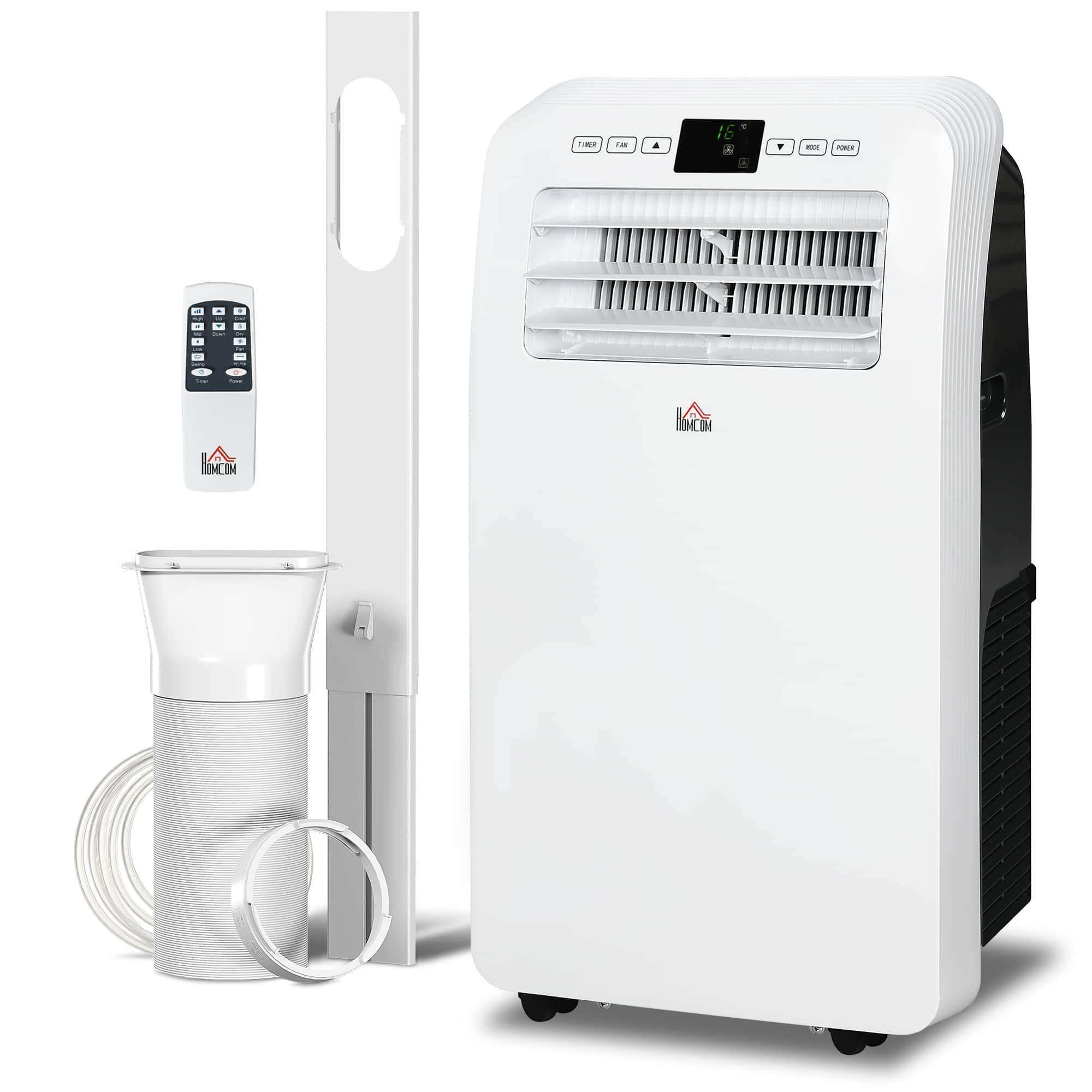 Homcom - BTU Mobile Air Conditioner, 550 Sq. Ft., AC Unit with Dehumidifier, 24H Timer On/Off