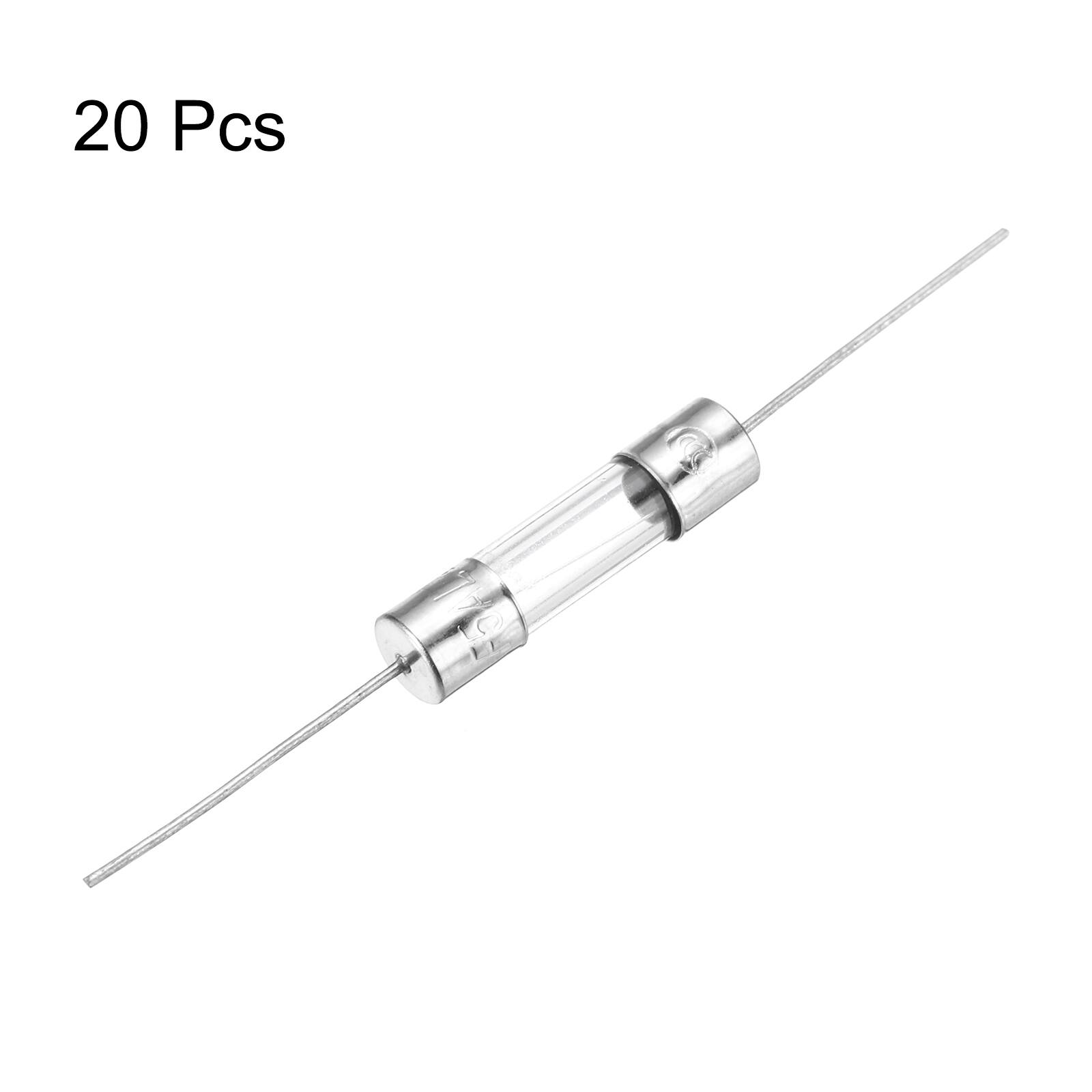 Alt View 2. Unique Bargains - 20pcs Glass Tube Fuses, Axial-with Lead Wire 5x20mm 5A 250V for Replacing or Repairing Many Home Electronics (F5A).