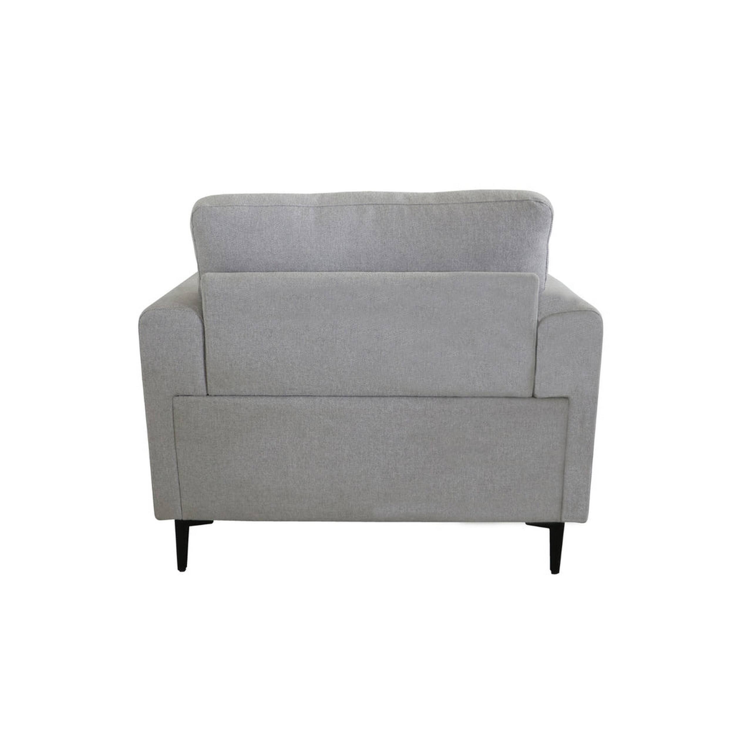 Alt View 2. Manhattan Lane - Chair with Fabric Upholstery and Sleek Metal Legs - Gray.