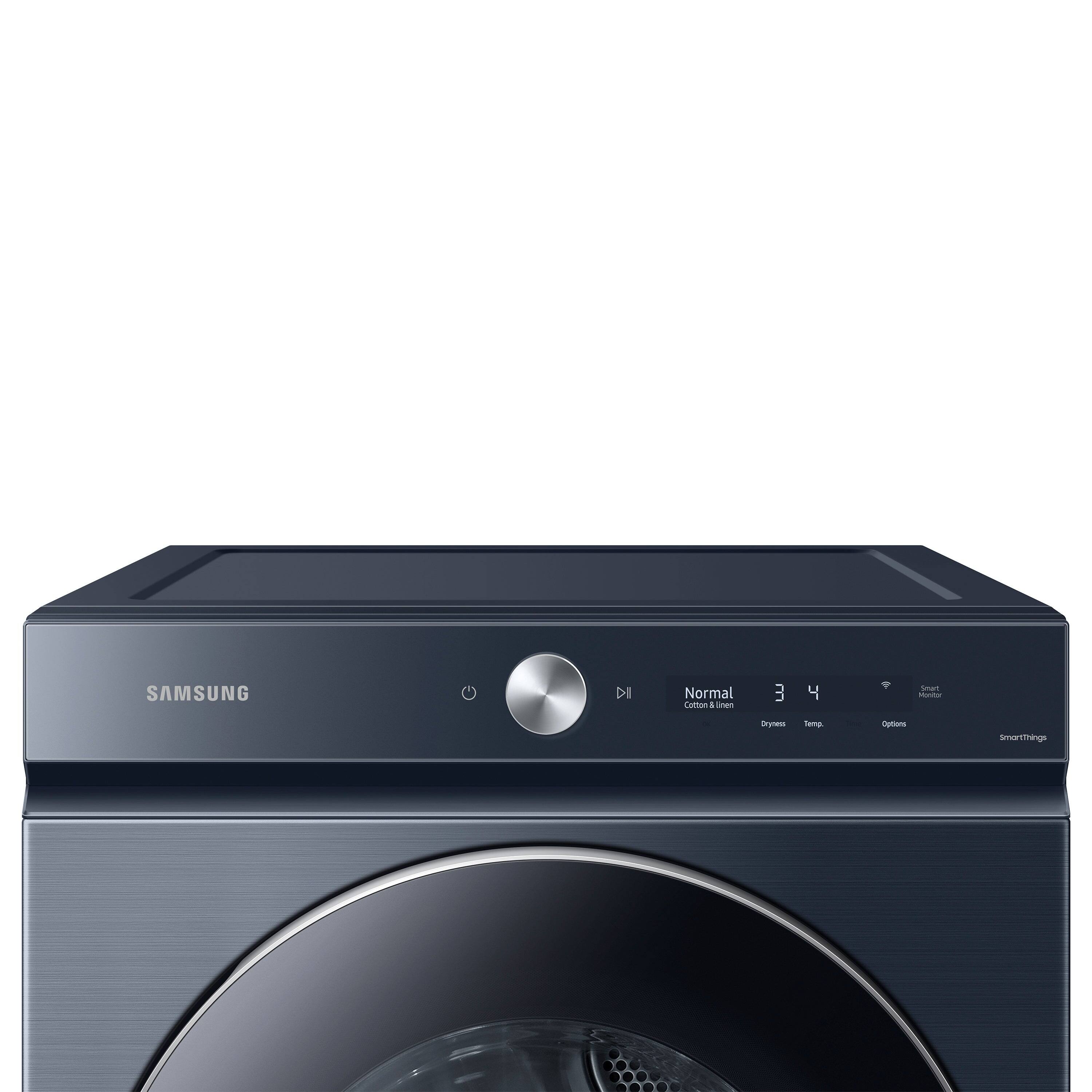 Alt View 10. Samsung - Open Box BESPOKE 7.6 Cu. Ft. Stackable Smart Gas Dryer with Steam and AI Optimal Dry - Brushed Navy.
