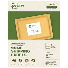 Avery - EcoFriendly Laser/Inkjet Shipping Labels, 3-1/3" x 4", 600 Labels/Box - White