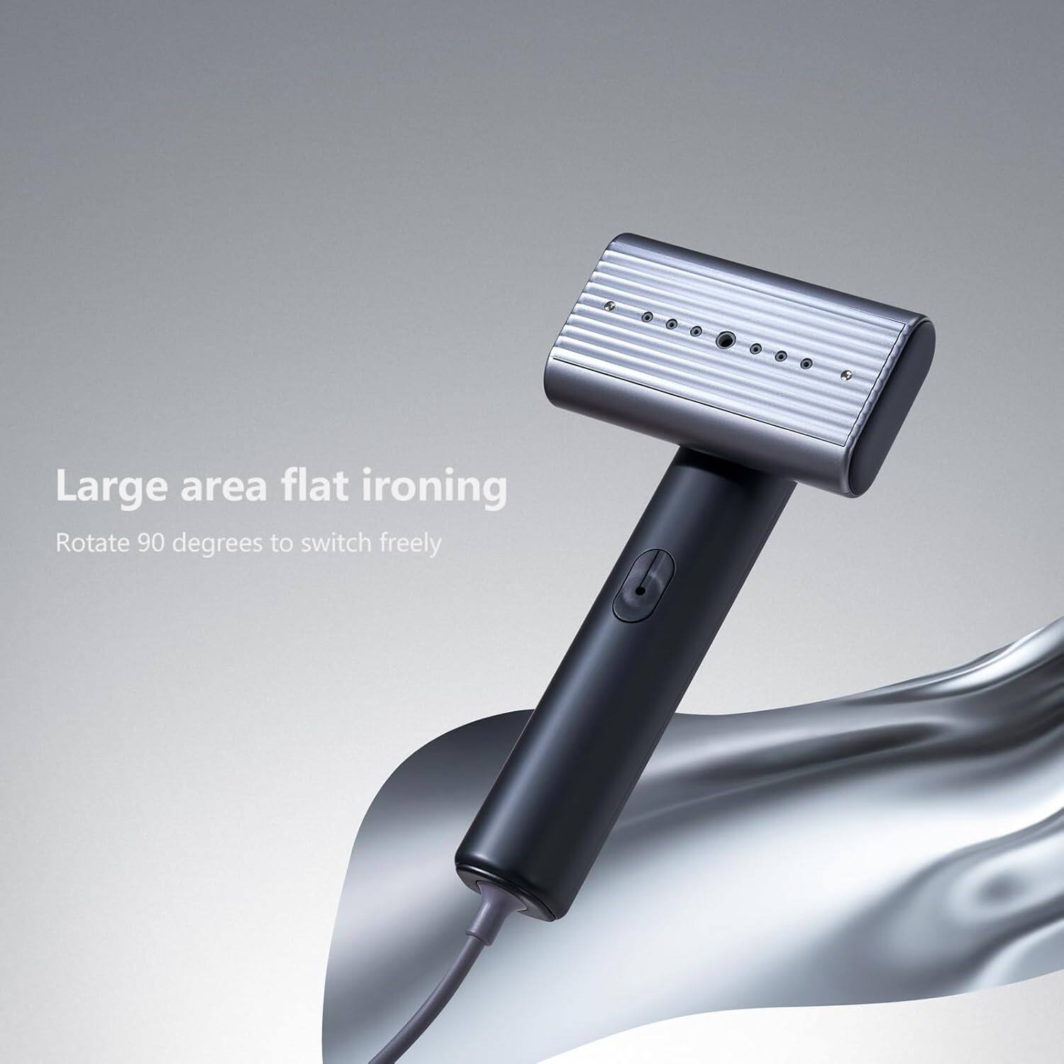 Large area flat ironing  
Rotate 90 degrees to switch freely