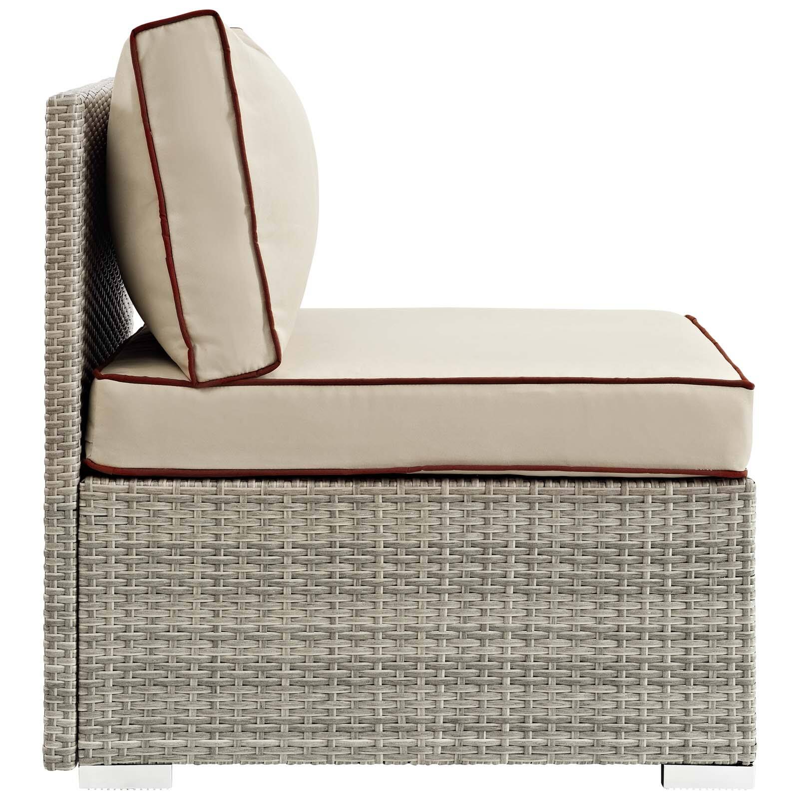 Left. Modway - Repose Outdoor Patio Armless Chair by Modway - Light Gray Beige.
