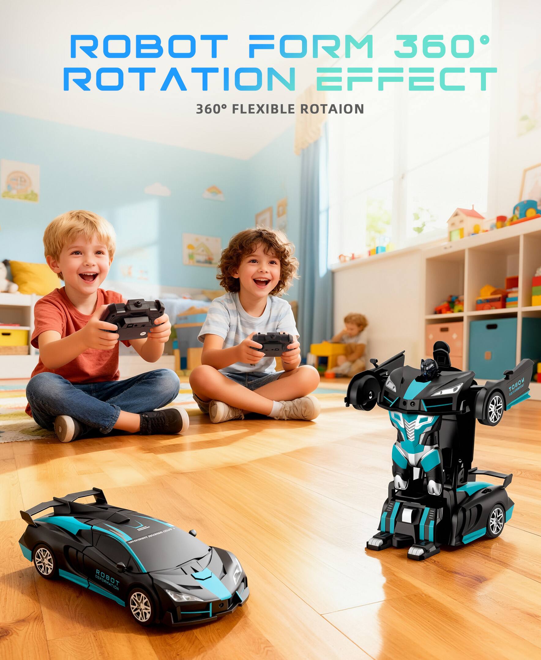 ROBOT FORM 360° ROTATION EFFECT  
360° FLEXIBLE ROTATION