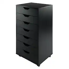 Winsome Wood - Halifax 7-Drawer Mobile Cabinet - Black