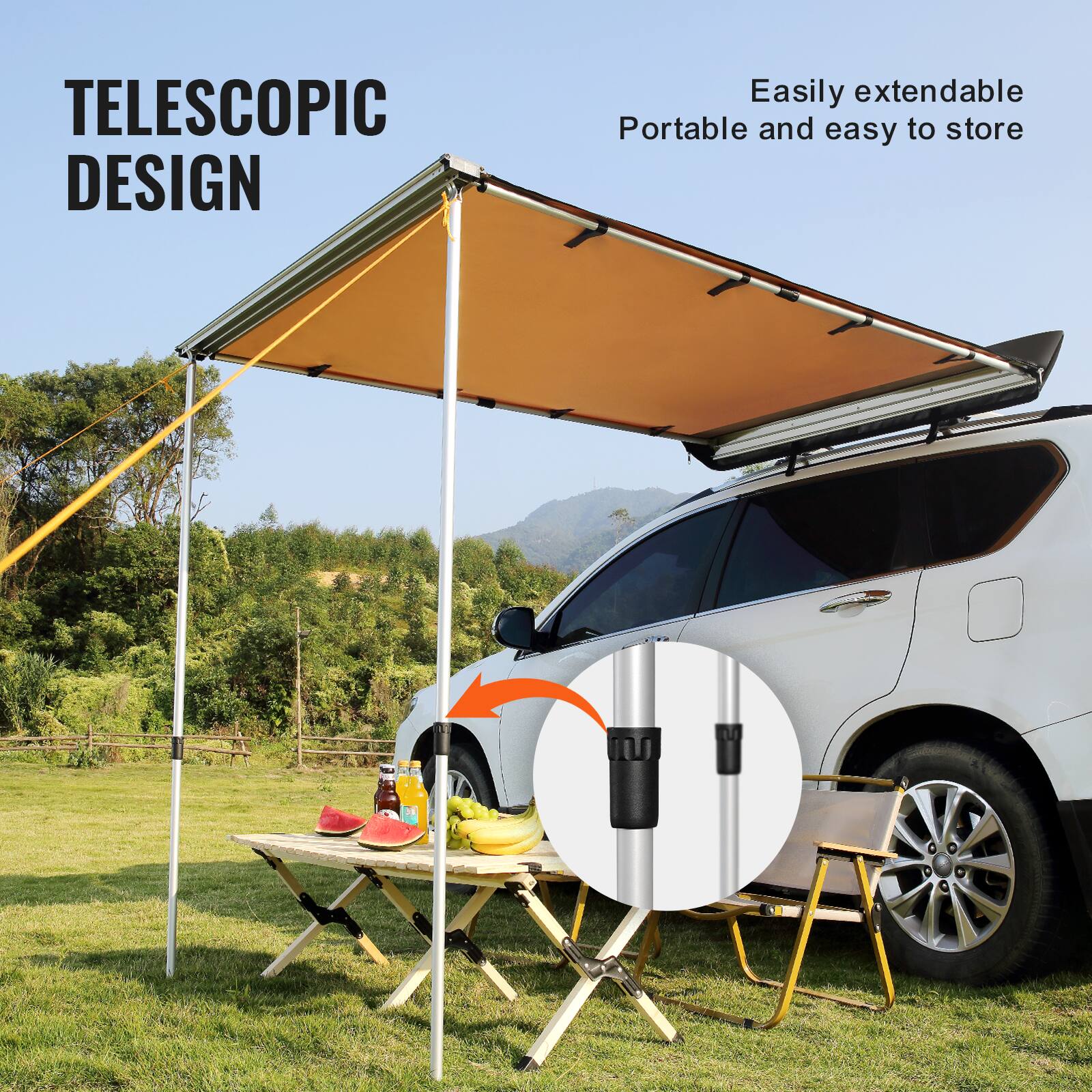 TELESCOPIC DESIGN  
Easily extendable  
Portable and easy to store