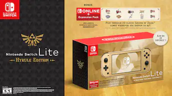 Switch Lite: Hyrule Edition with Bonus Nintendo Switch Online + Switch Lite: Hyrule Edition with Bonus Nintendo Switch Online +