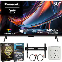 Bundle - Panasonic - 50" W80C 4K UHD 60Hz QLED+ Fire TV (2026) + 26-Month Extended Warranty Protection Package