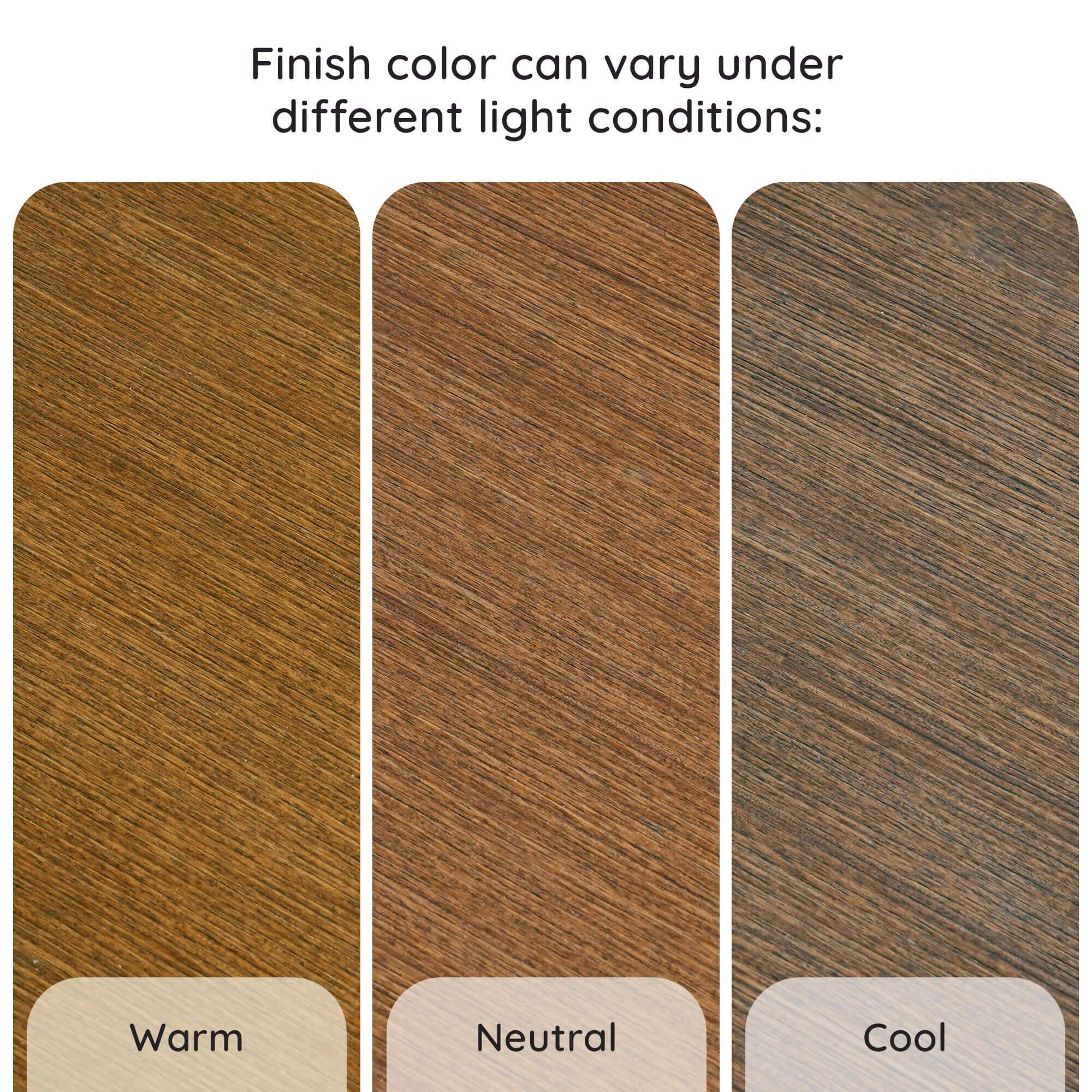 Finish color can vary under different light conditions: Warm Neutral Cool