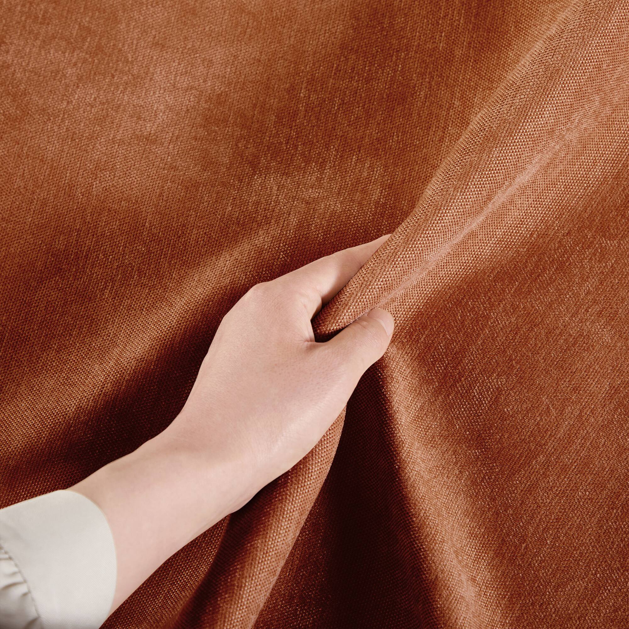 Alt View 4. Aukfa - U-Shaped 3-Seater Deep-Seat Sofa with 2 Footstools - Pull-Out Storage Drawers, Crescent Armrests, Chenille - Orange.