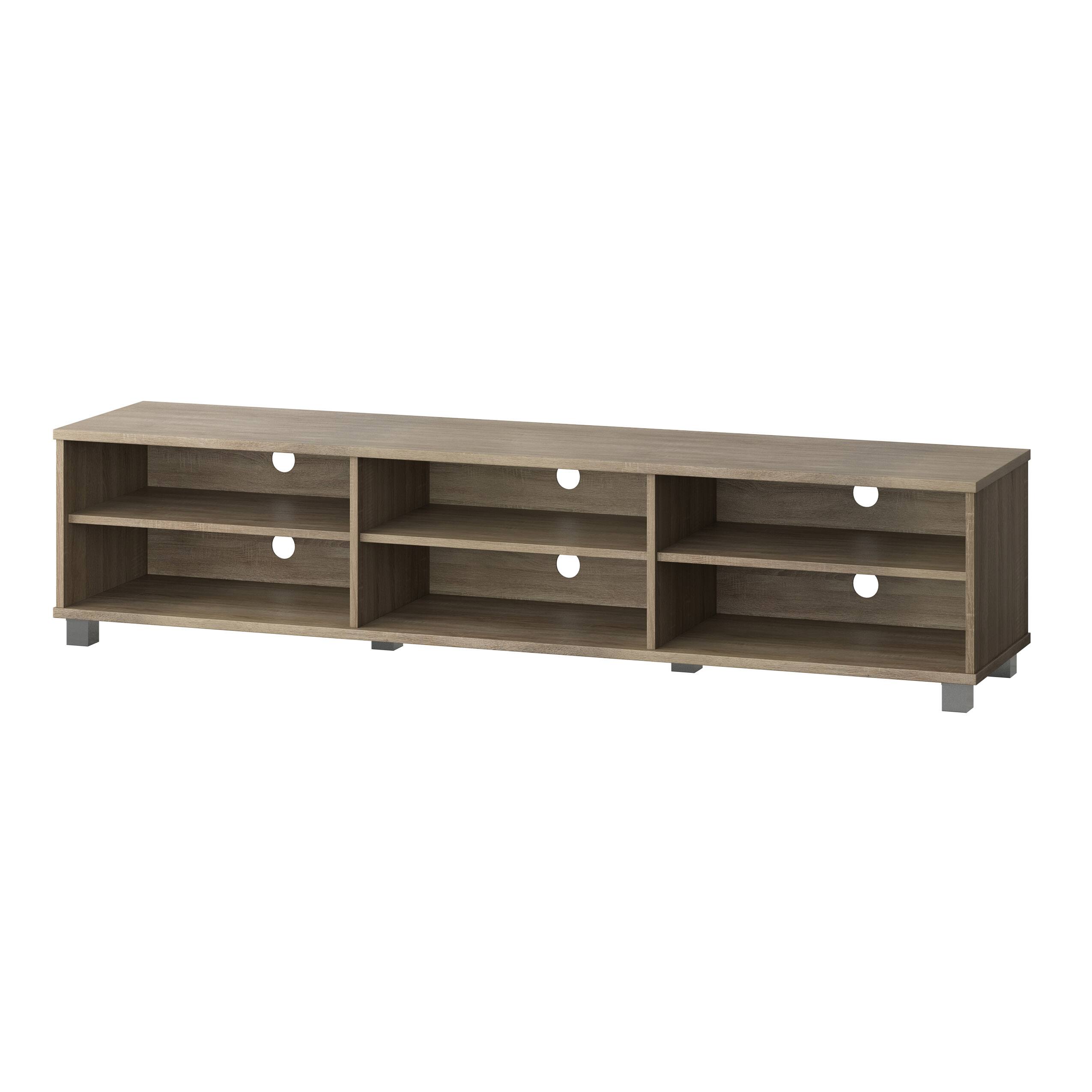 Alt View 11. CorLiving - Hollywood Collection TV Stand with Open Cabinets for Most TVs up to 85" - Brown.