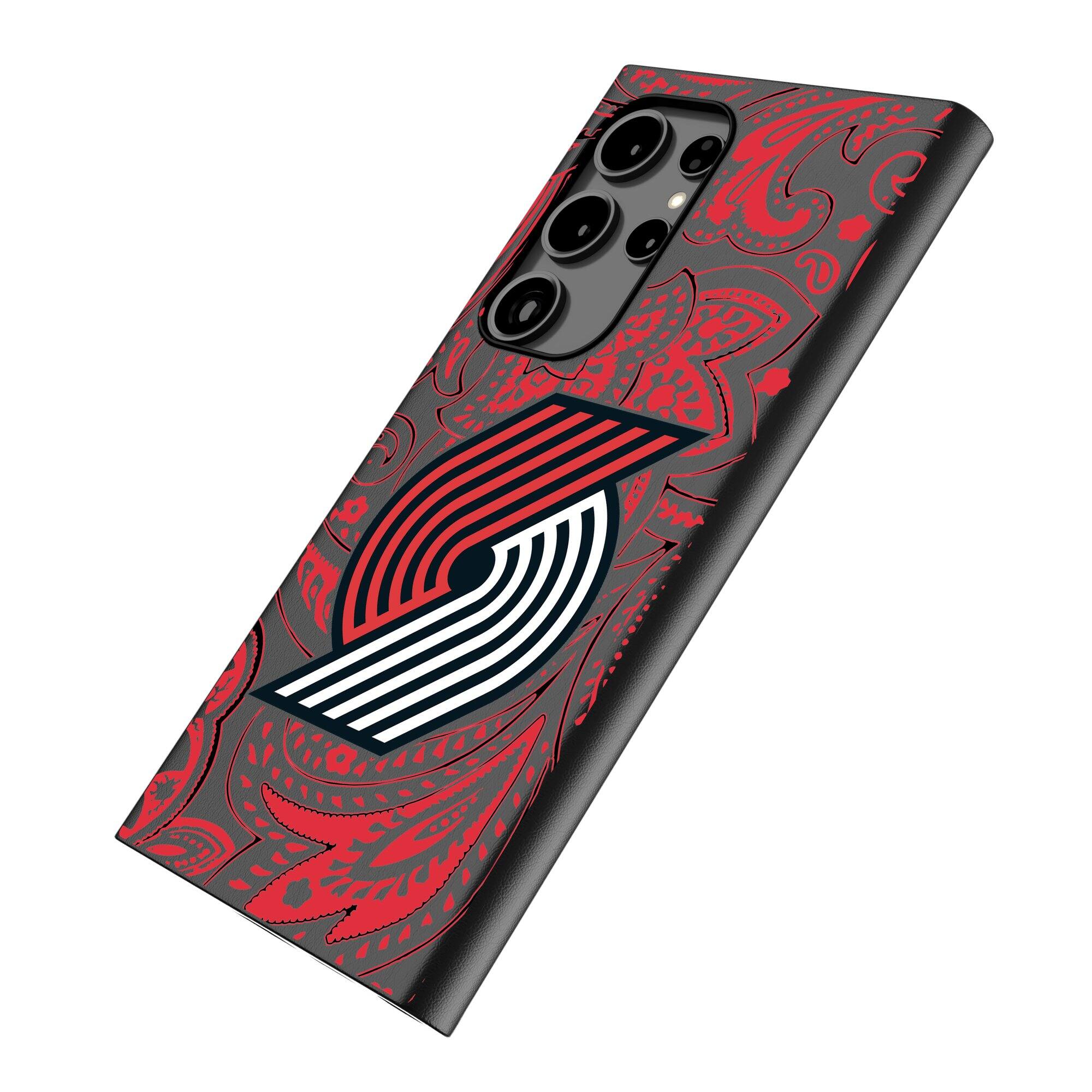 Alt View 1. Keyscaper - Portland Trail Blazers Paisley Galaxy Magnetic Bump Case - S25 Ultra - Black.