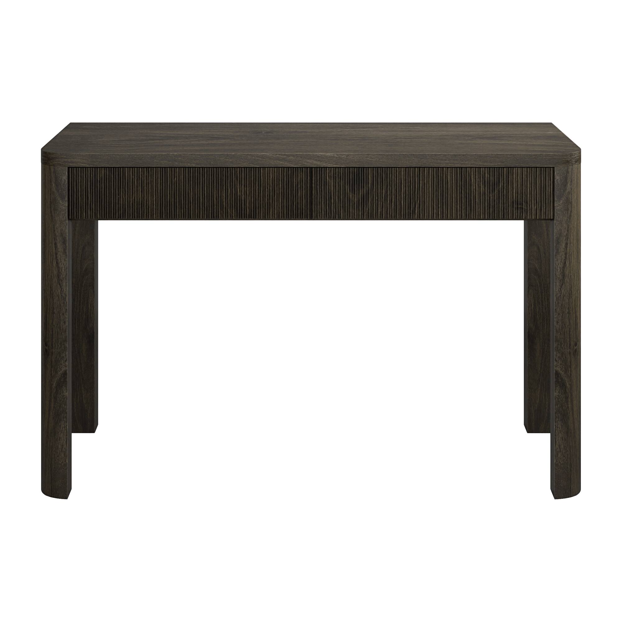 Alt View 1. Hudson&Canal - Mendoza 48" Wide Rectangular Fluted Desk - Alder Brown.