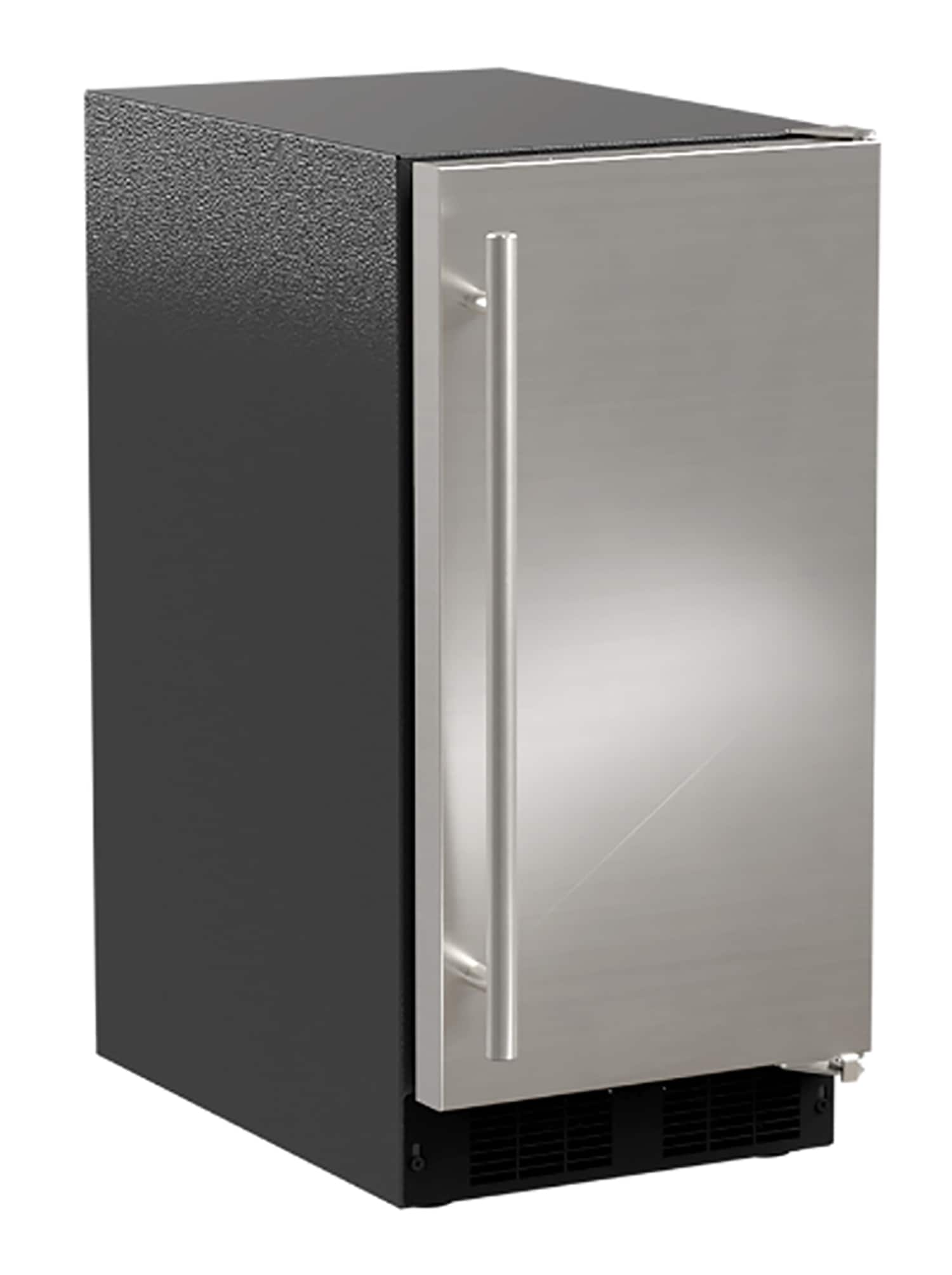 Angle. U-Line - 15" 25-Lb Freestanding Icemaker - Stainless Steel.
