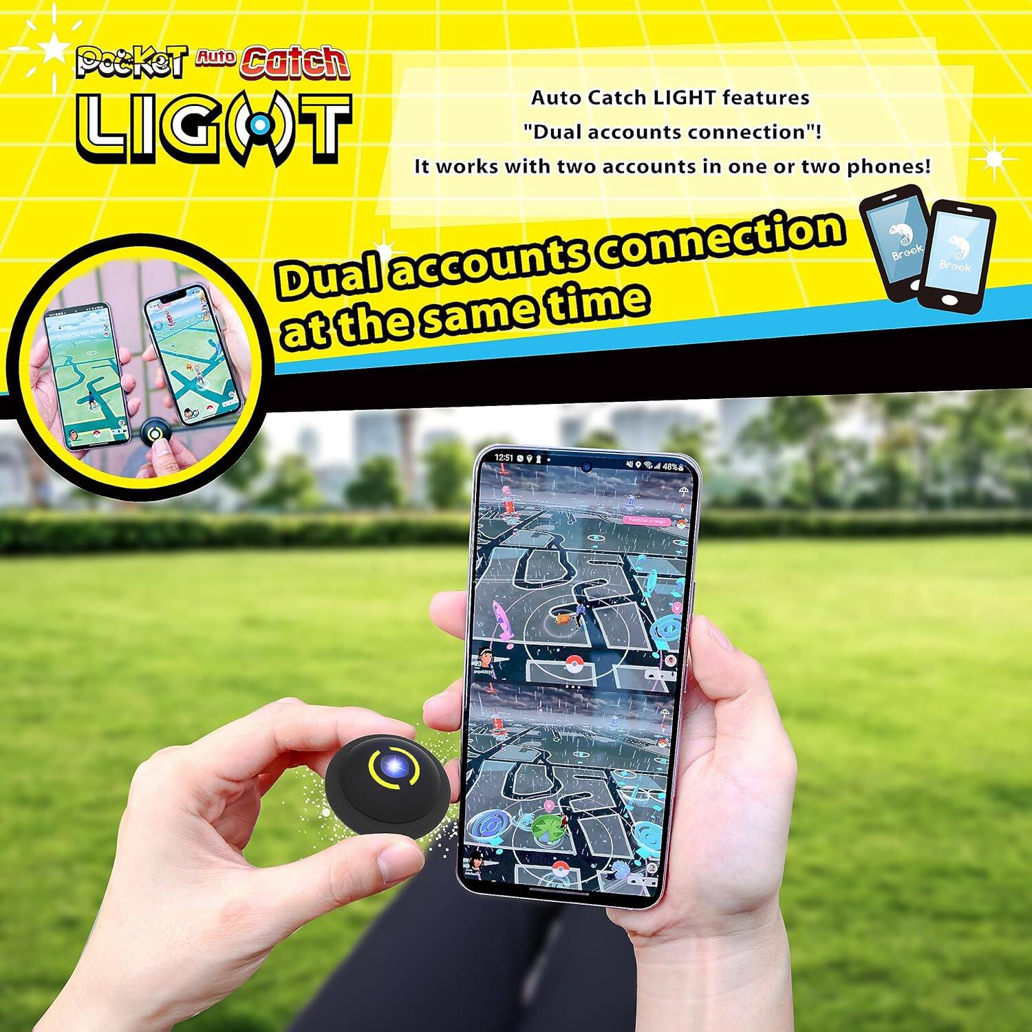 PoKeT Auto Catch LIGHT features "Dual accounts connection"! It works with two accounts in one or two phones! Dual accounts connection at the same time